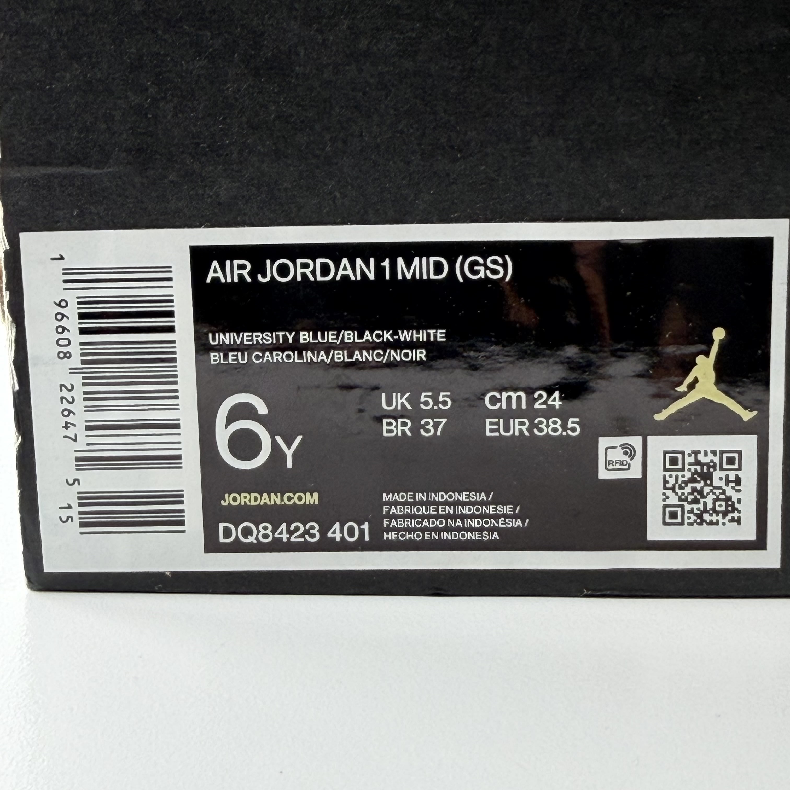 263225 Jordan 1 Mid University Blue Black (GS)