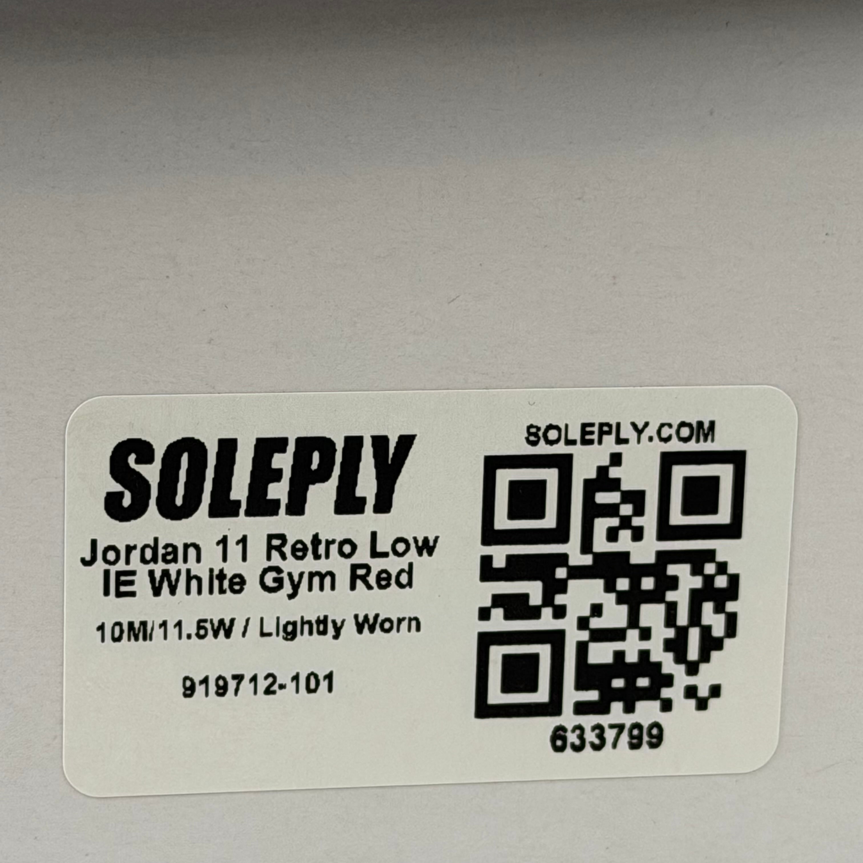 633799 Jordan 11 Retro Low IE White Gym Red