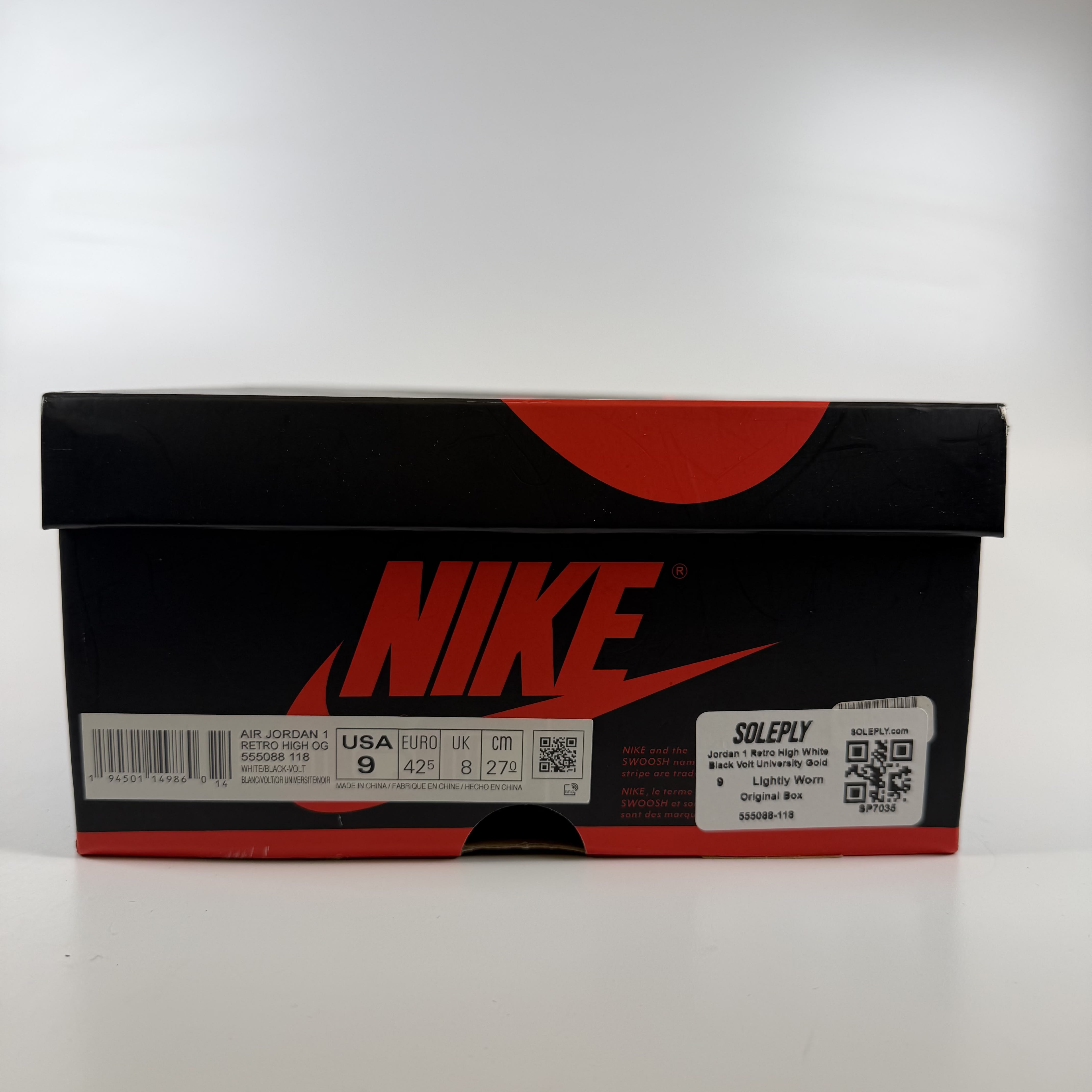 SP7035 Jordan 1 Retro High White Black Volt University Gold