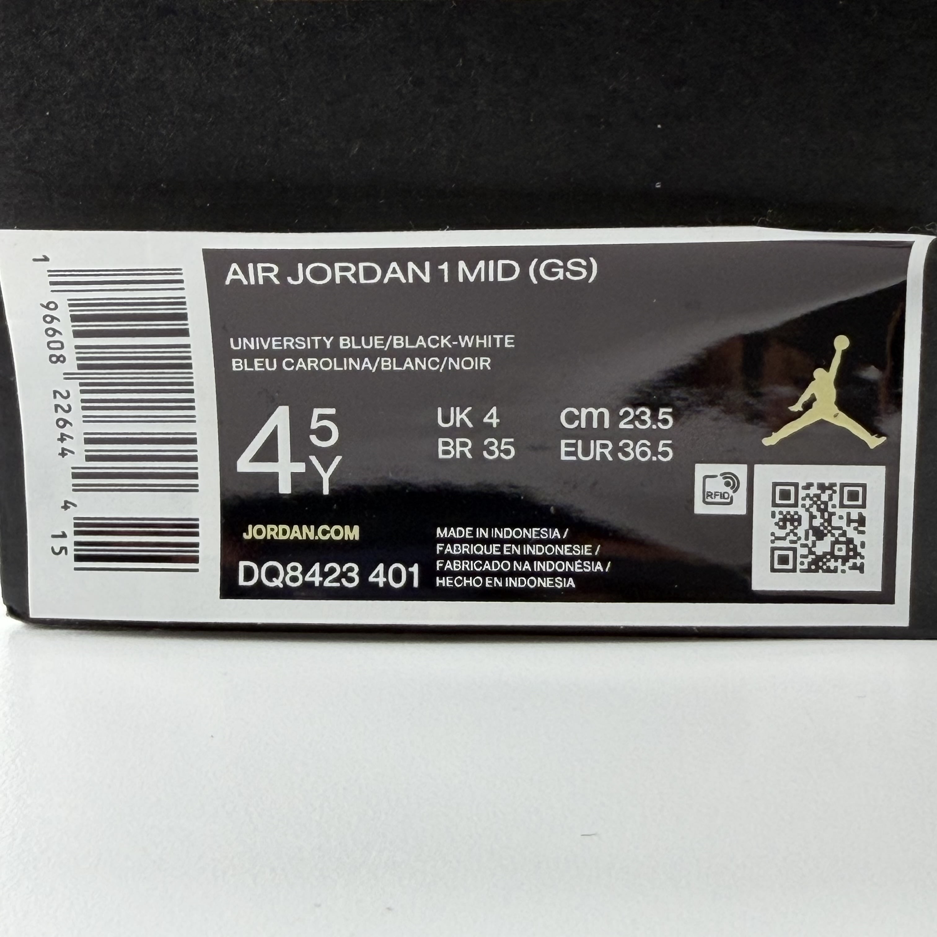 340706 Jordan 1 Mid University Blue Black (GS)
