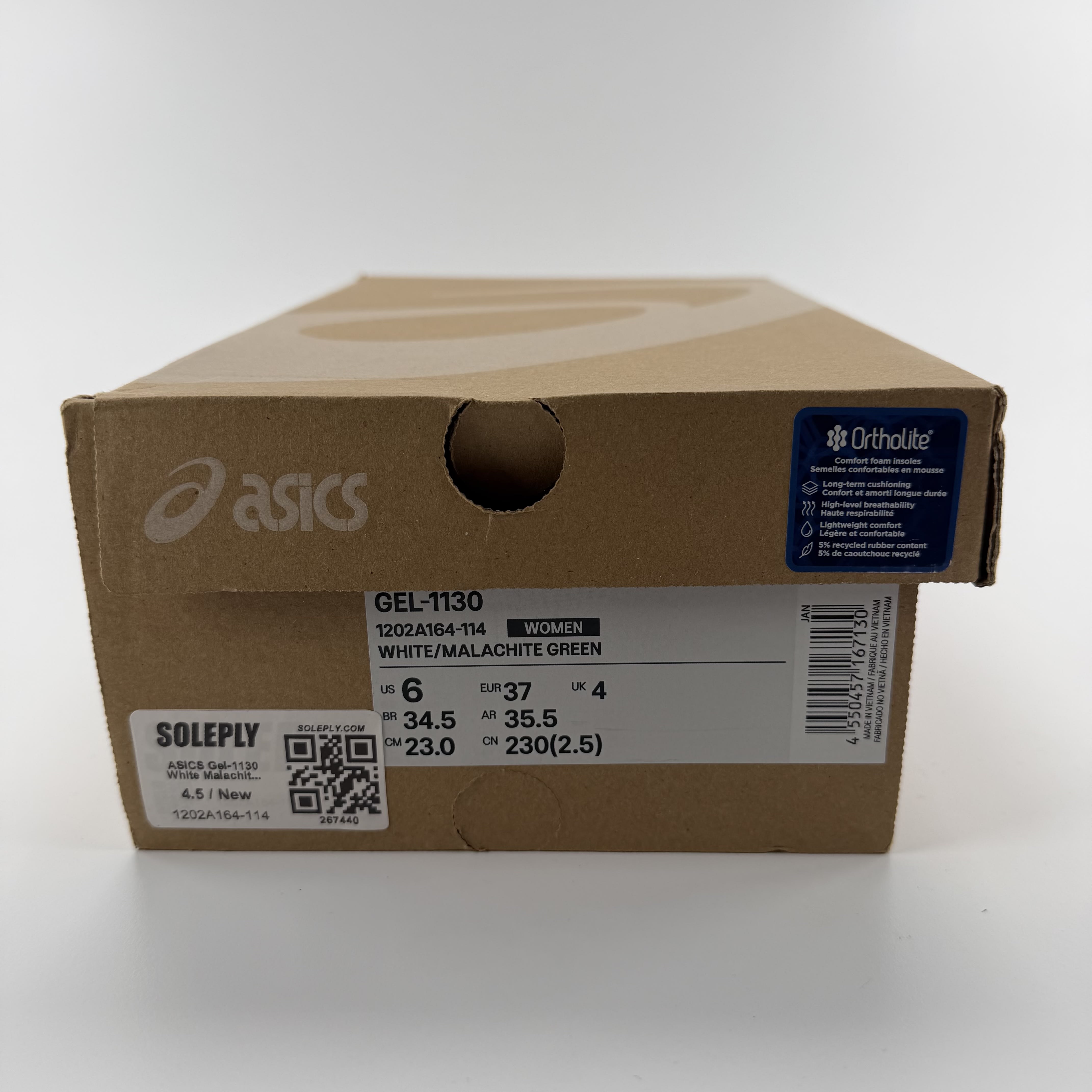 267440 ASICS Gel-1130 White Malachite Green Off White Midsole (Women's)