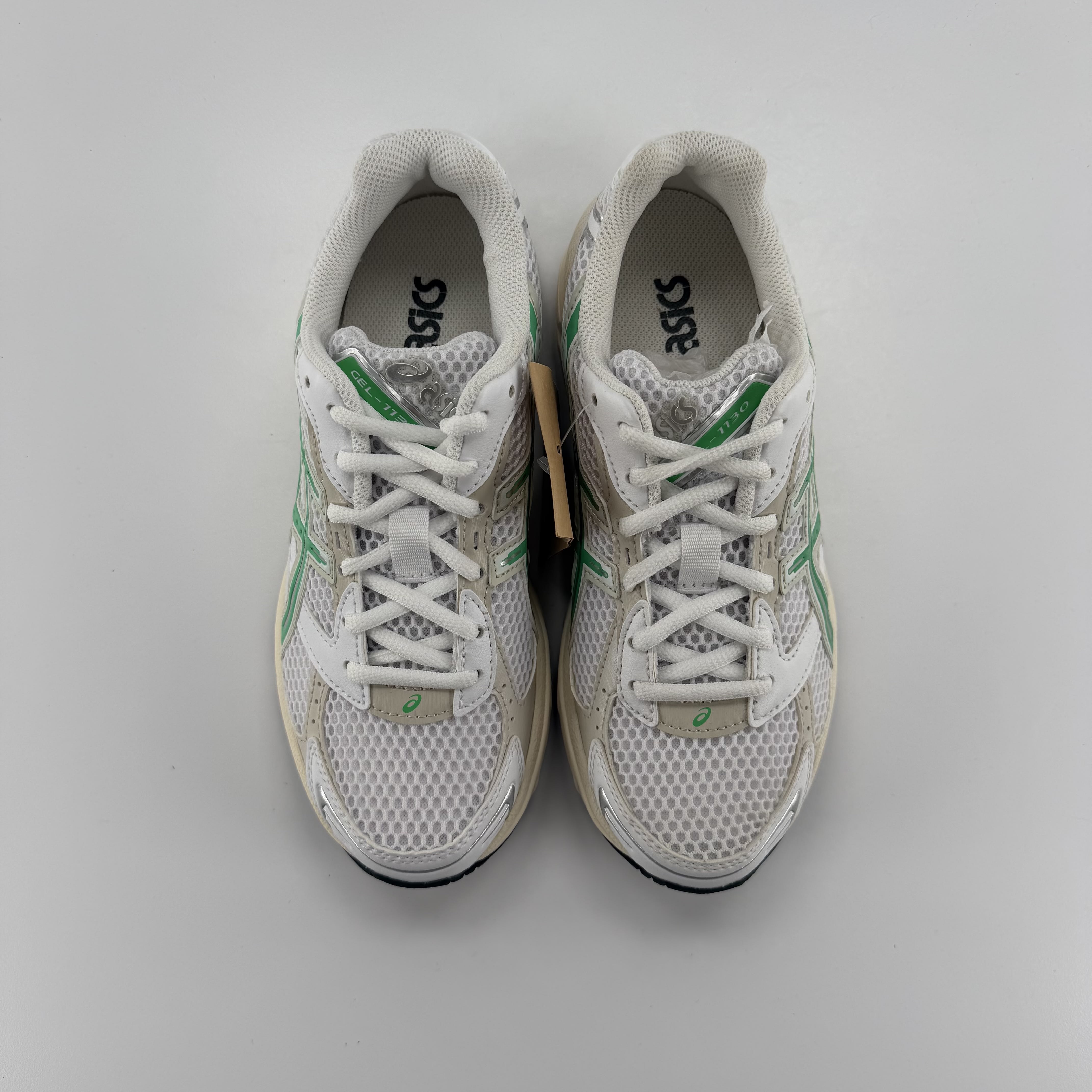 459674 ASICS Gel-1130 White Malachite Green Off White Midsole (Women's)