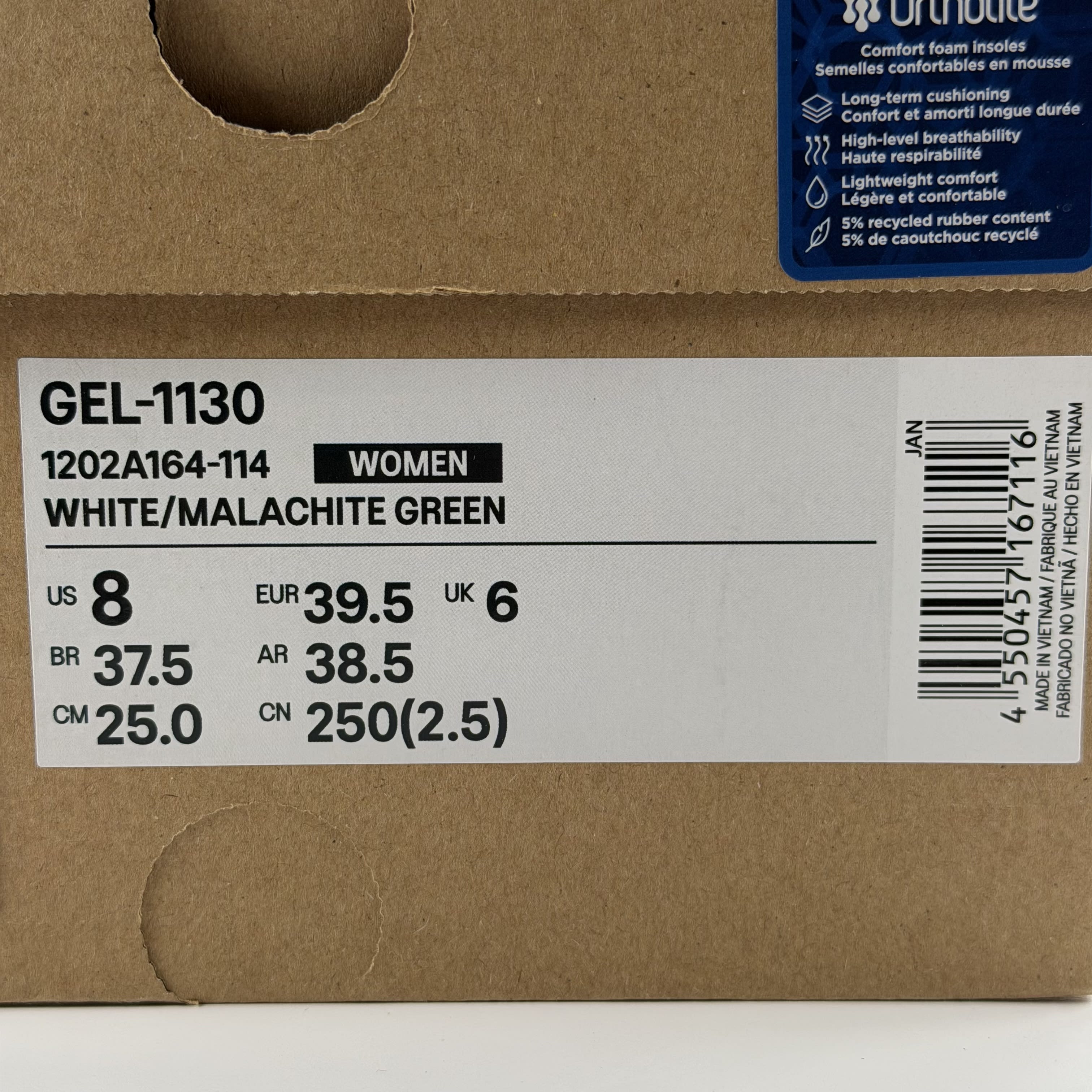 SP1517 ASICS Gel-1130 White Malachite Green Off White Midsole (Women's)