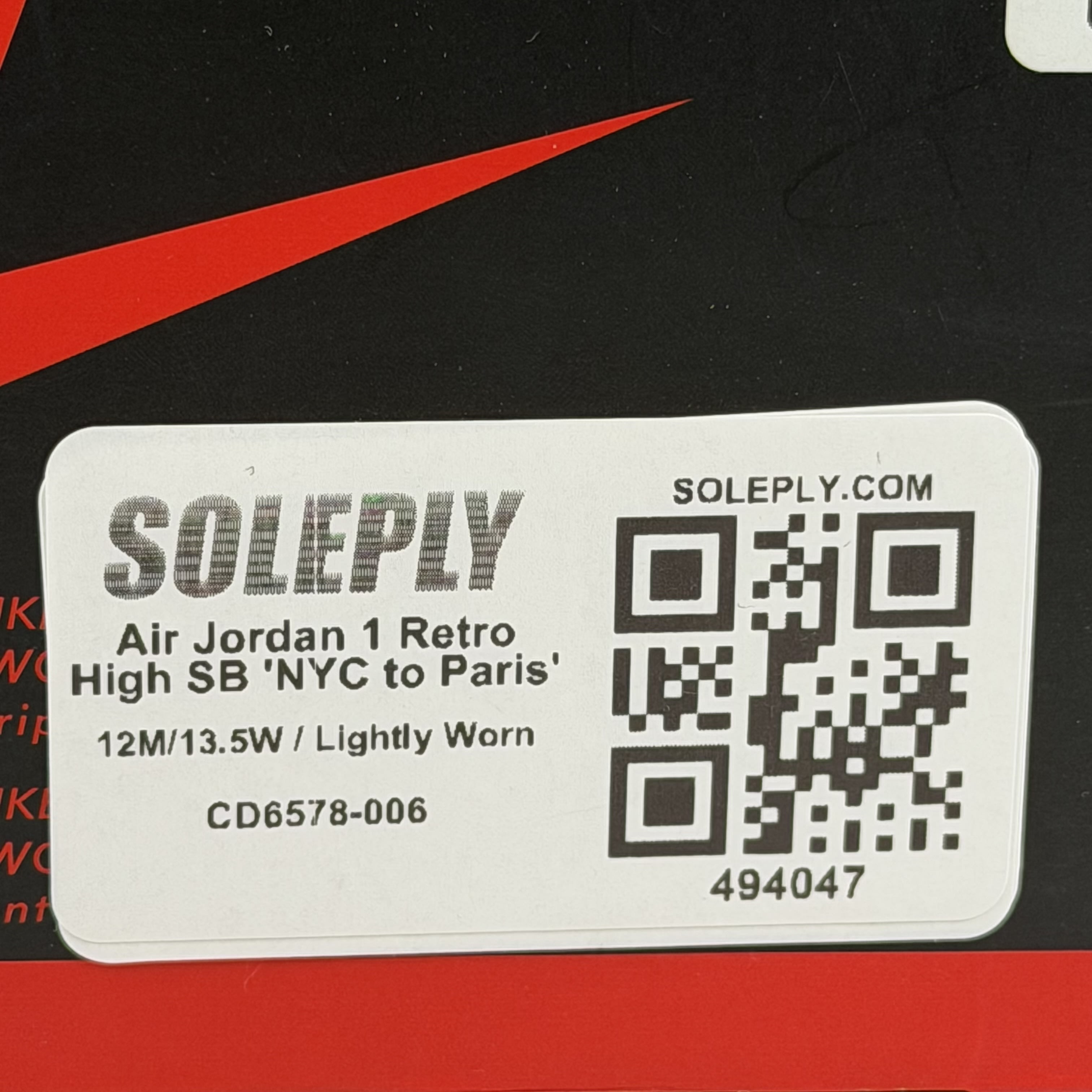 494047 Air Jordan 1 Retro High SB 'NYC to Paris'