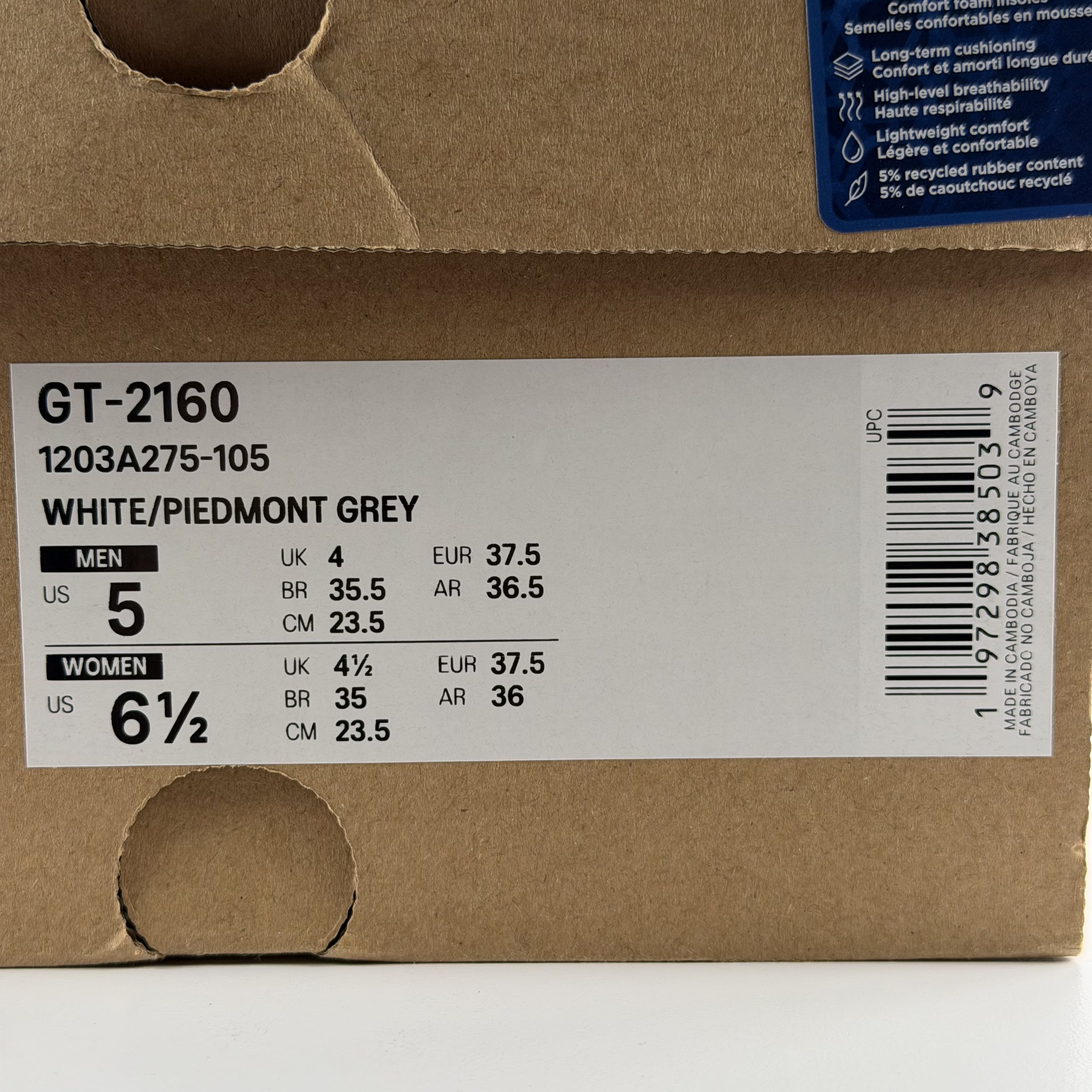 261230 ASICS GT-2160 Piedmont Grey Blue