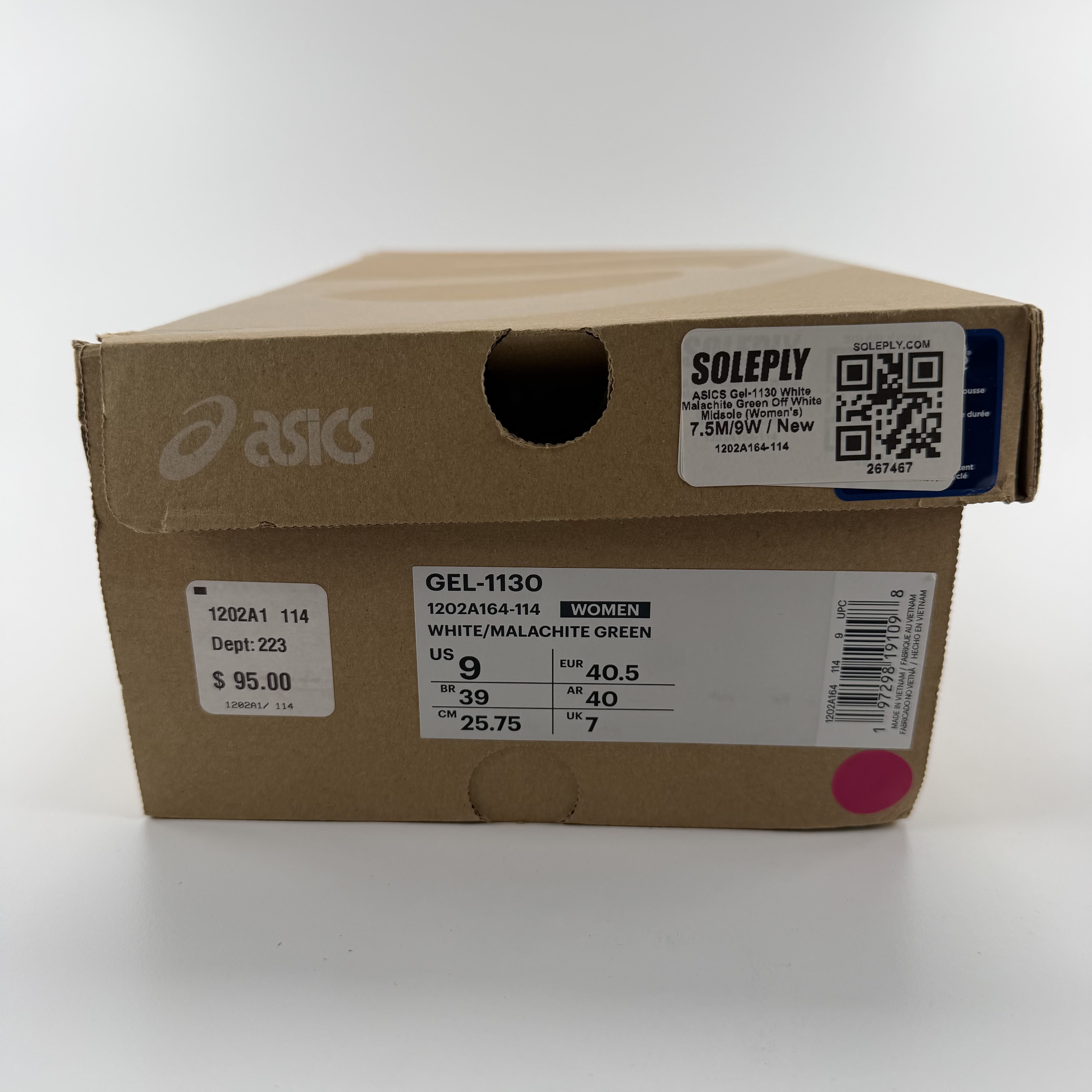 267467 ASICS Gel-1130 White Malachite Green Off White Midsole (Women's)