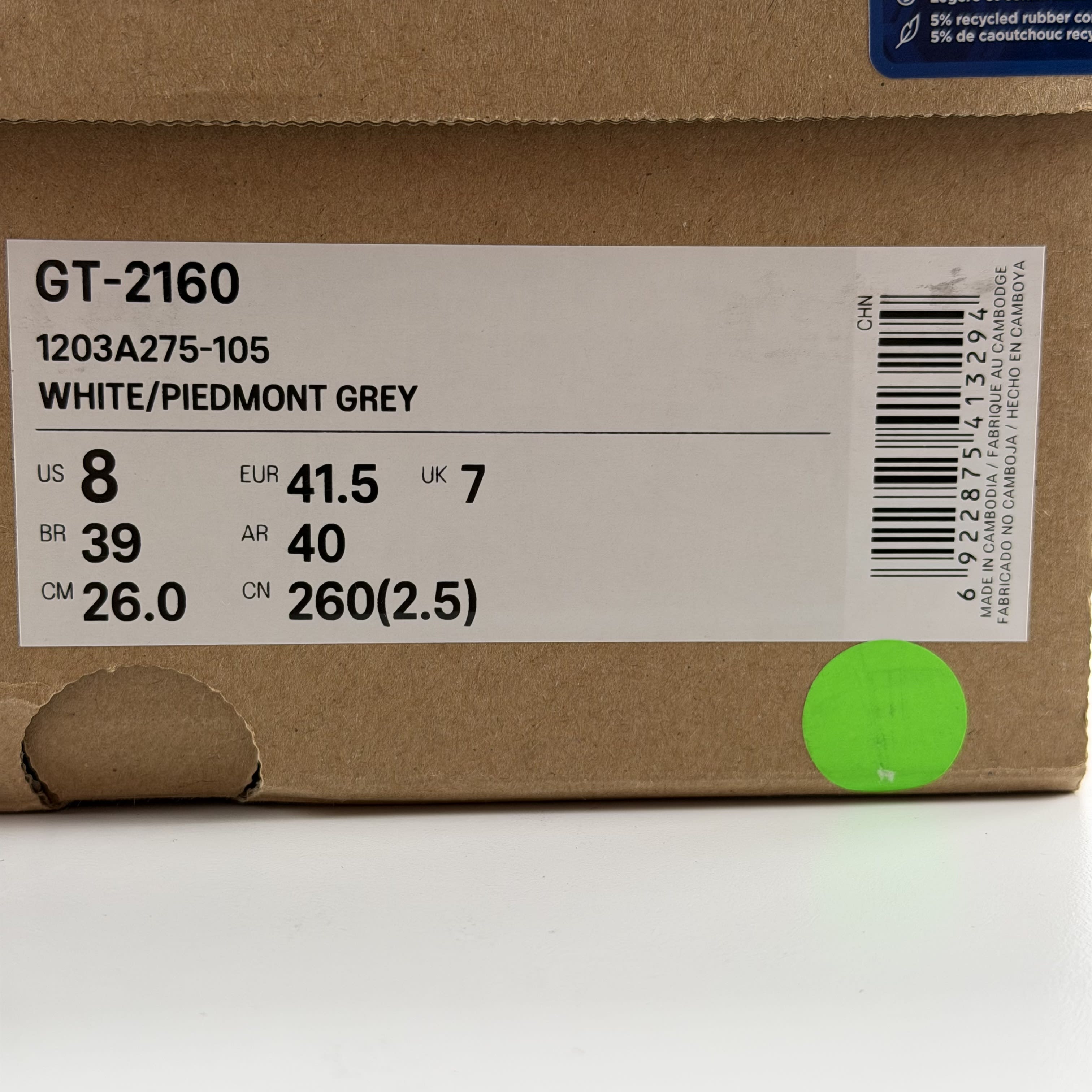 323589 ASICS GT-2160 Piedmont Grey Blue