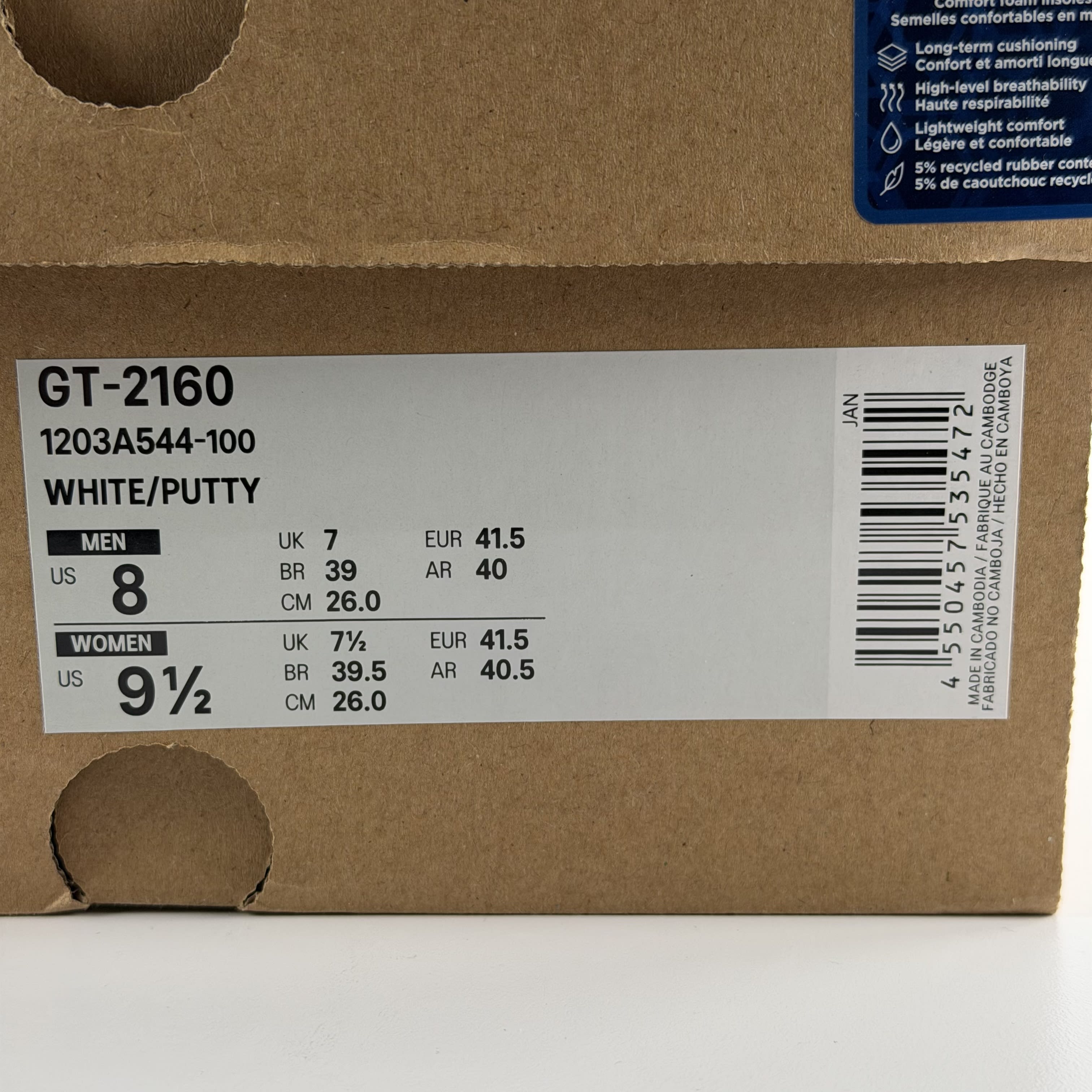 610892 ASICS GT-2160 White Putty