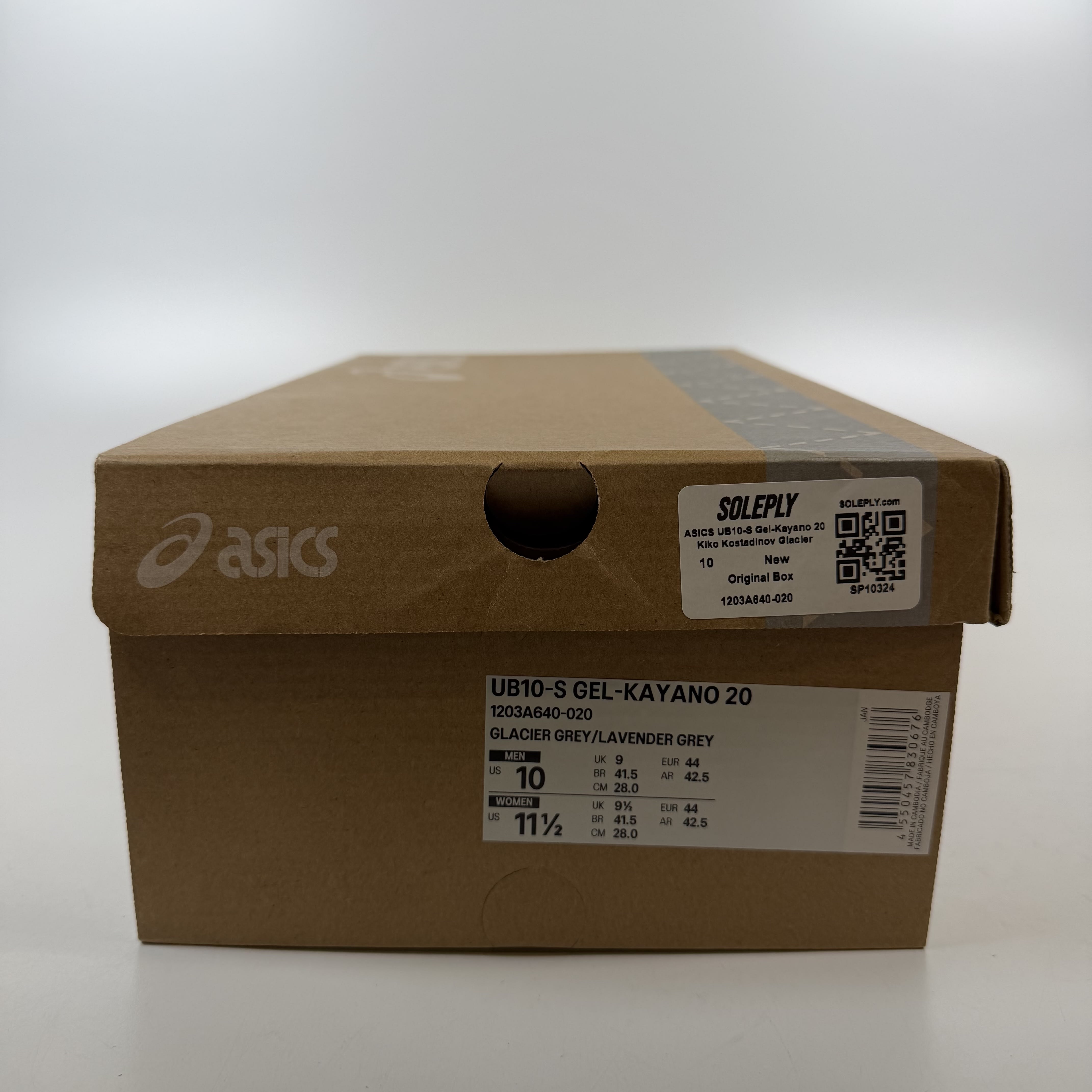 SP10324 ASICS UB10-S Gel-Kayano 20 Kiko Kostadinov Glacier Lavender Grey