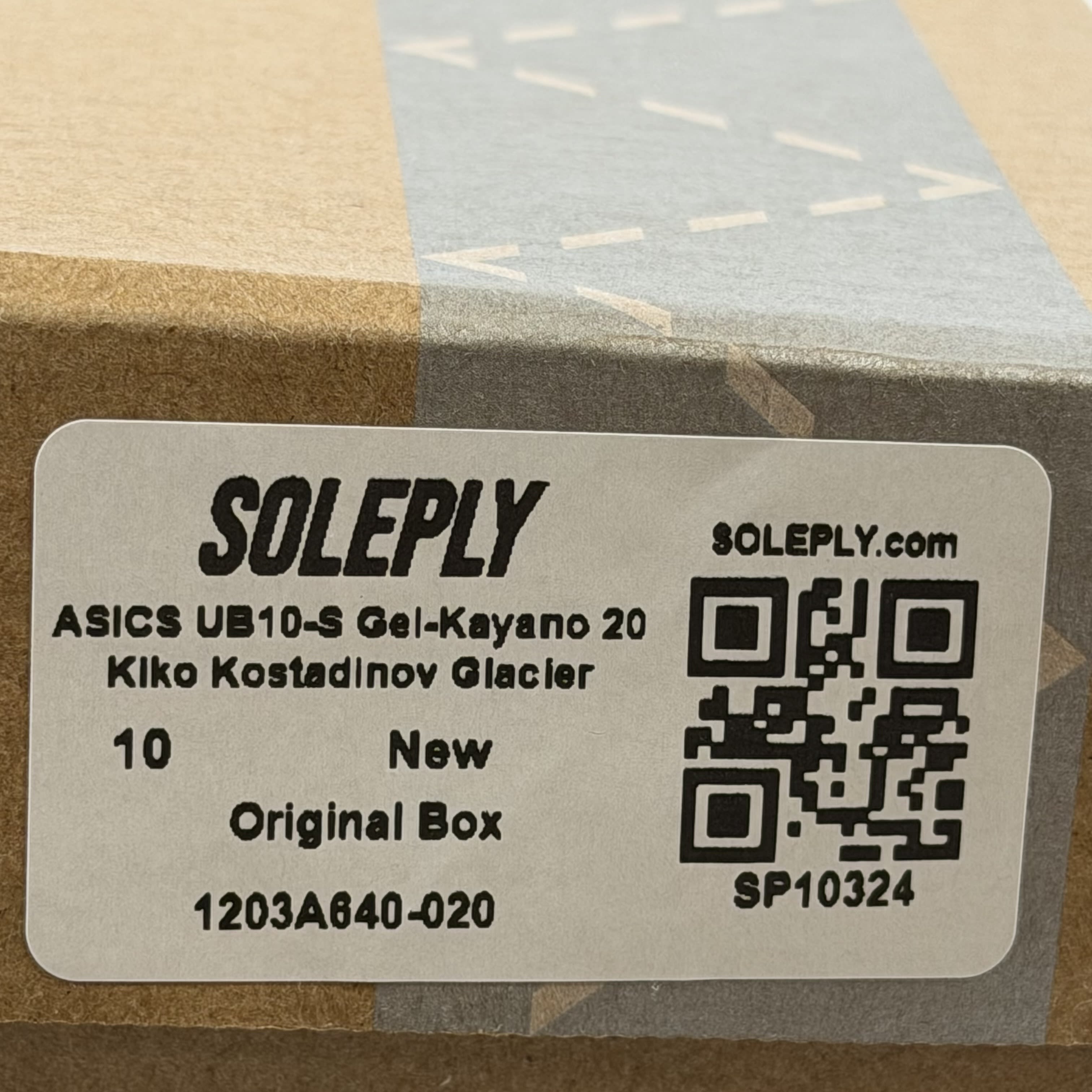 SP10324 ASICS UB10-S Gel-Kayano 20 Kiko Kostadinov Glacier Lavender Grey