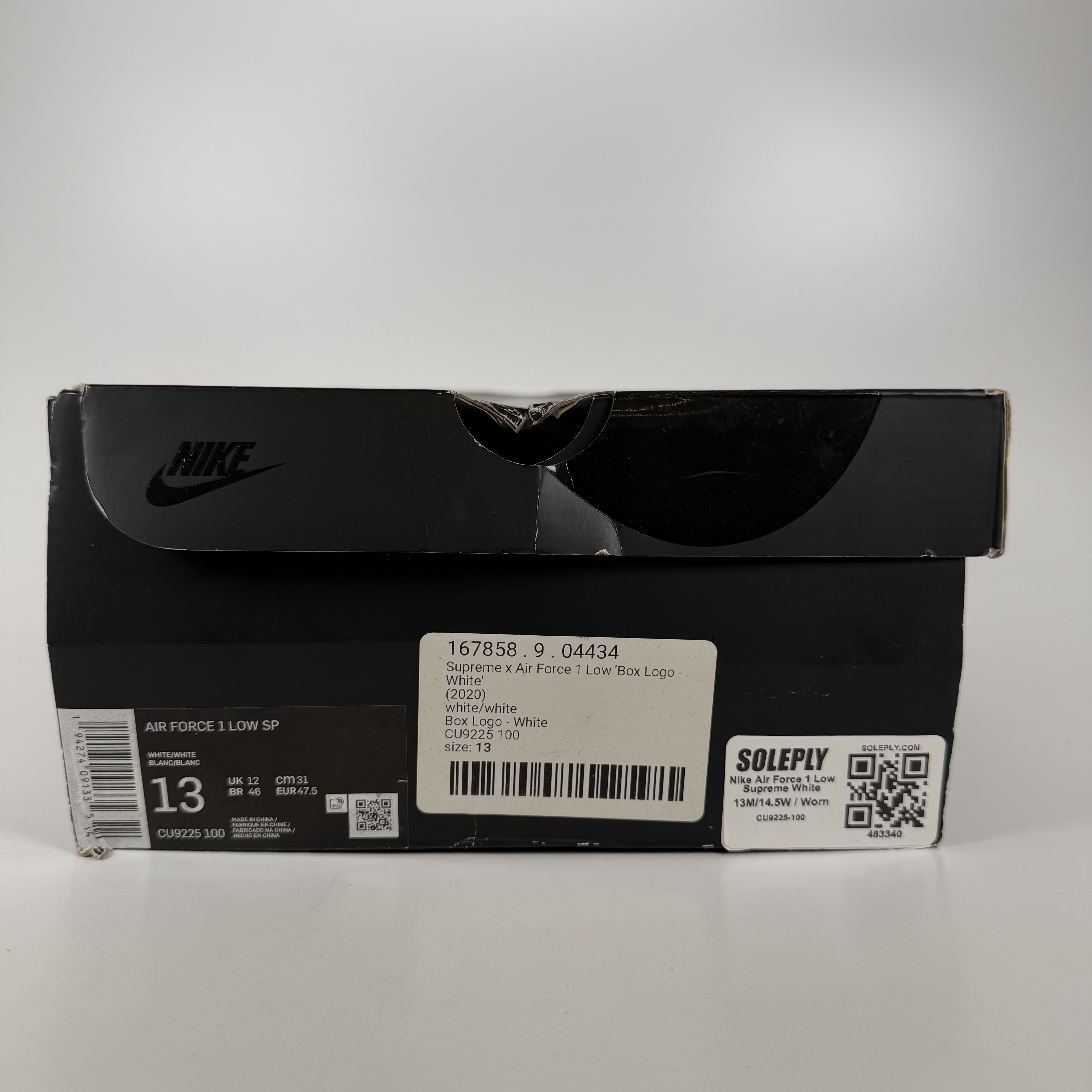 483340 Nike Air Force 1 Low Supreme White