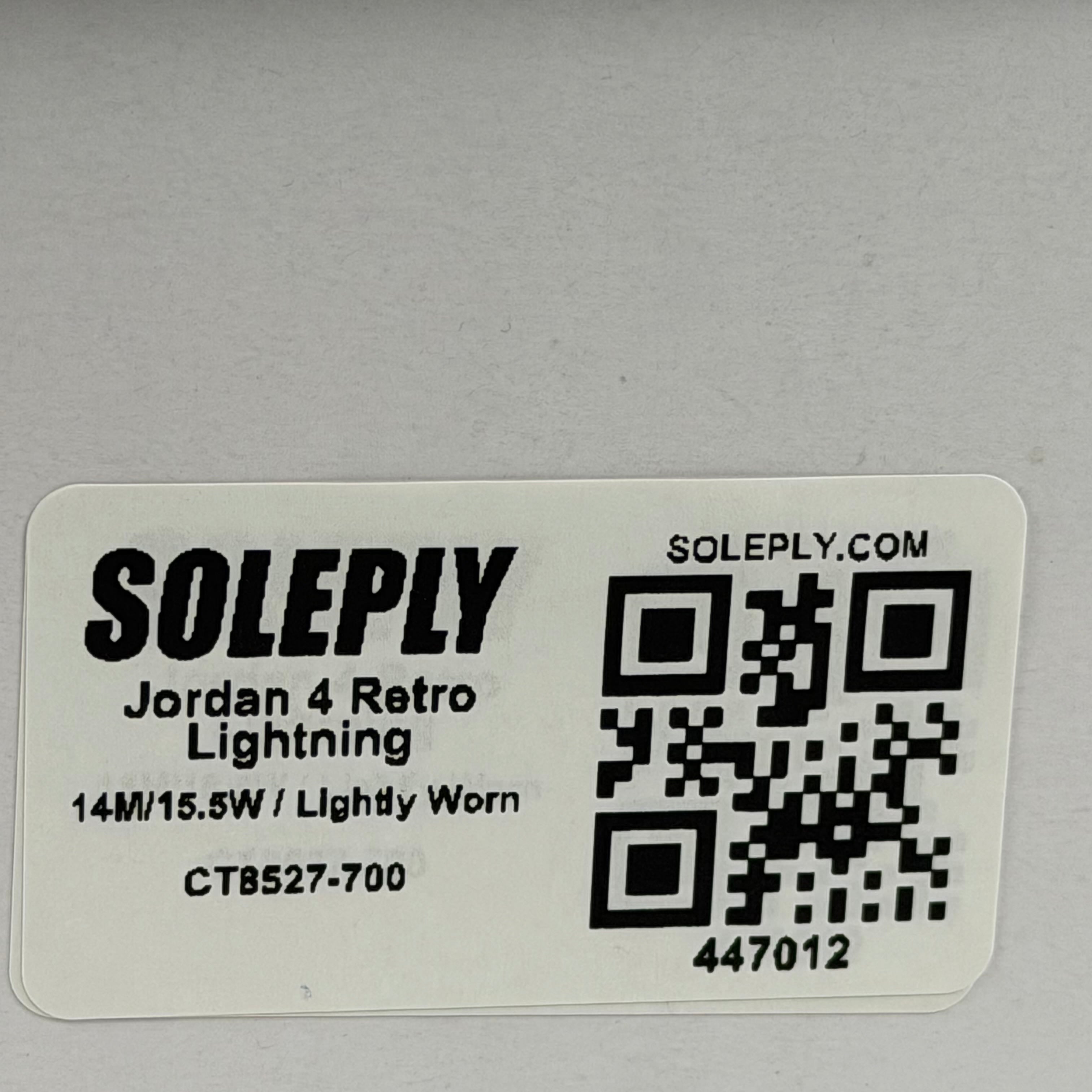 [447012] Jordan 4 Retro Lightning (2021)