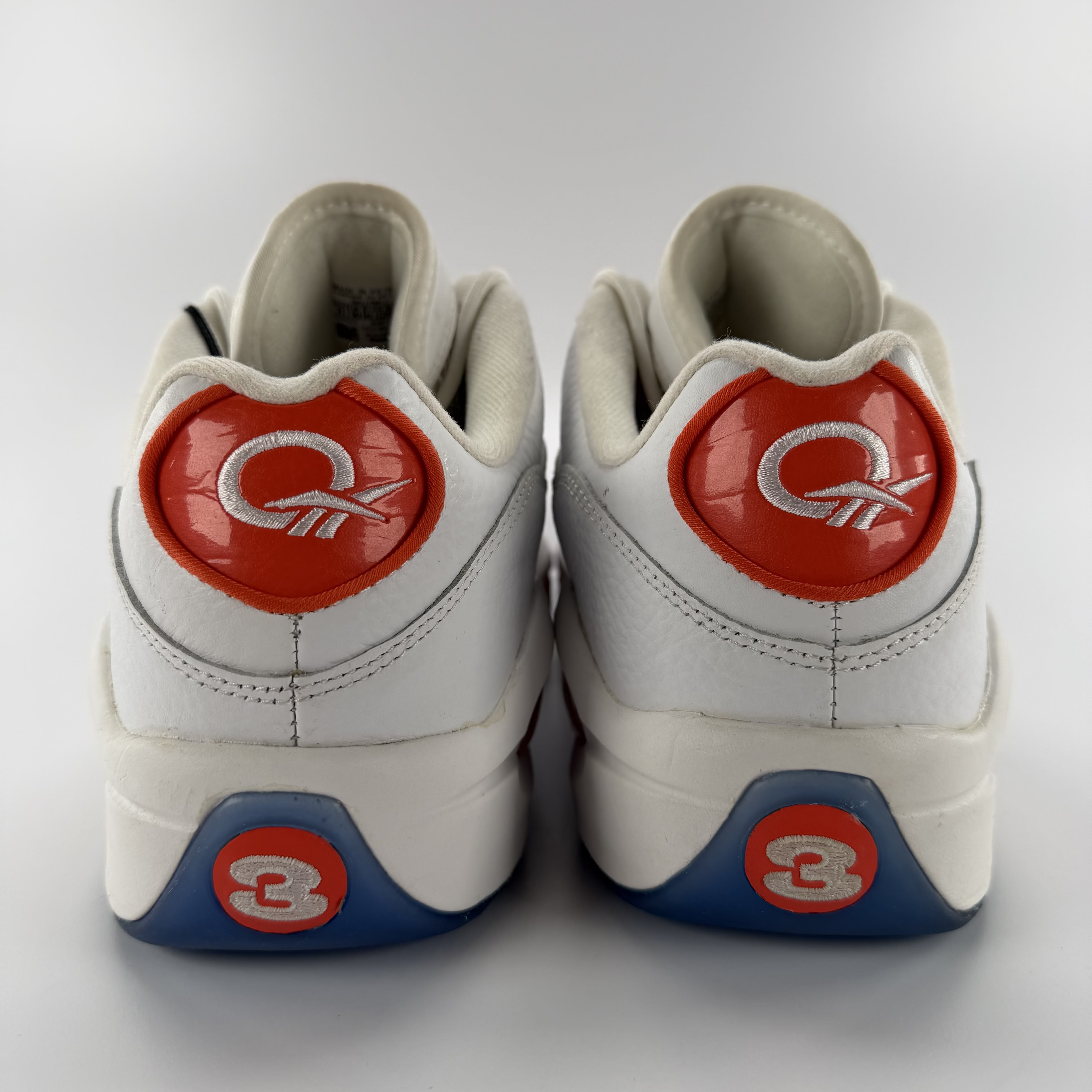 590668 Reebok Question Low Patent Toe Orange