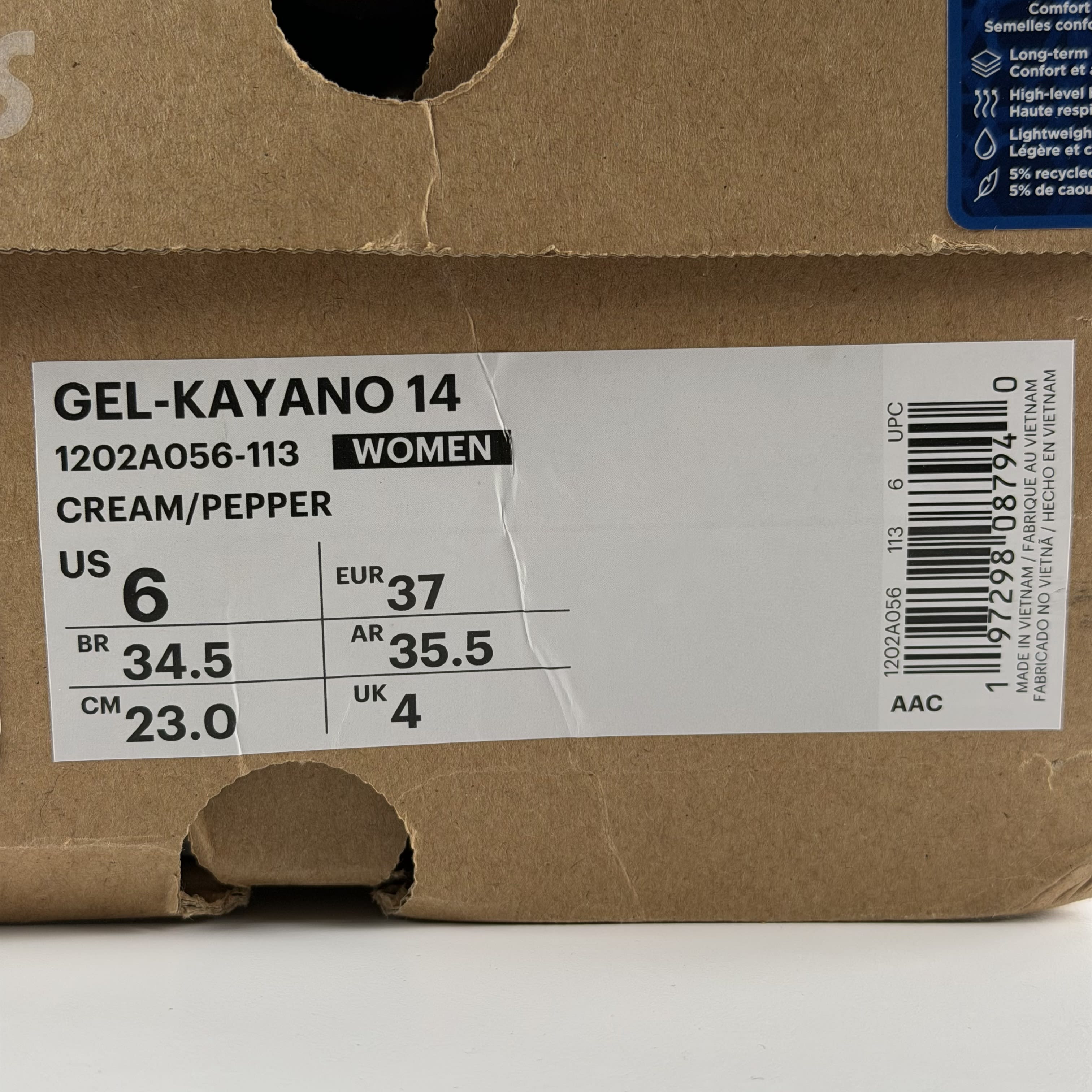 266182 ASICS Gel-Kayano 14 Cream Pepper (Women's)