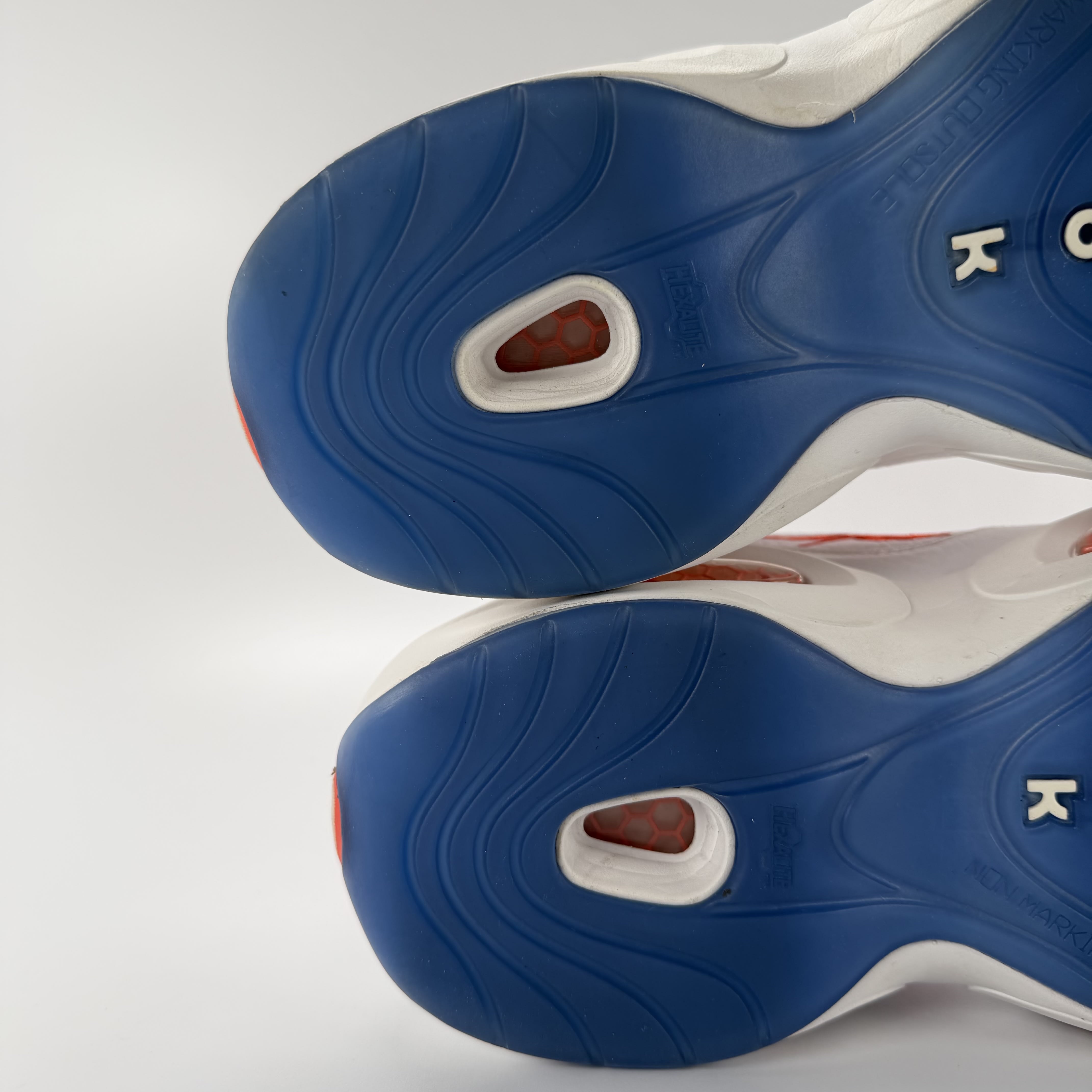 590668 Reebok Question Low Patent Toe Orange