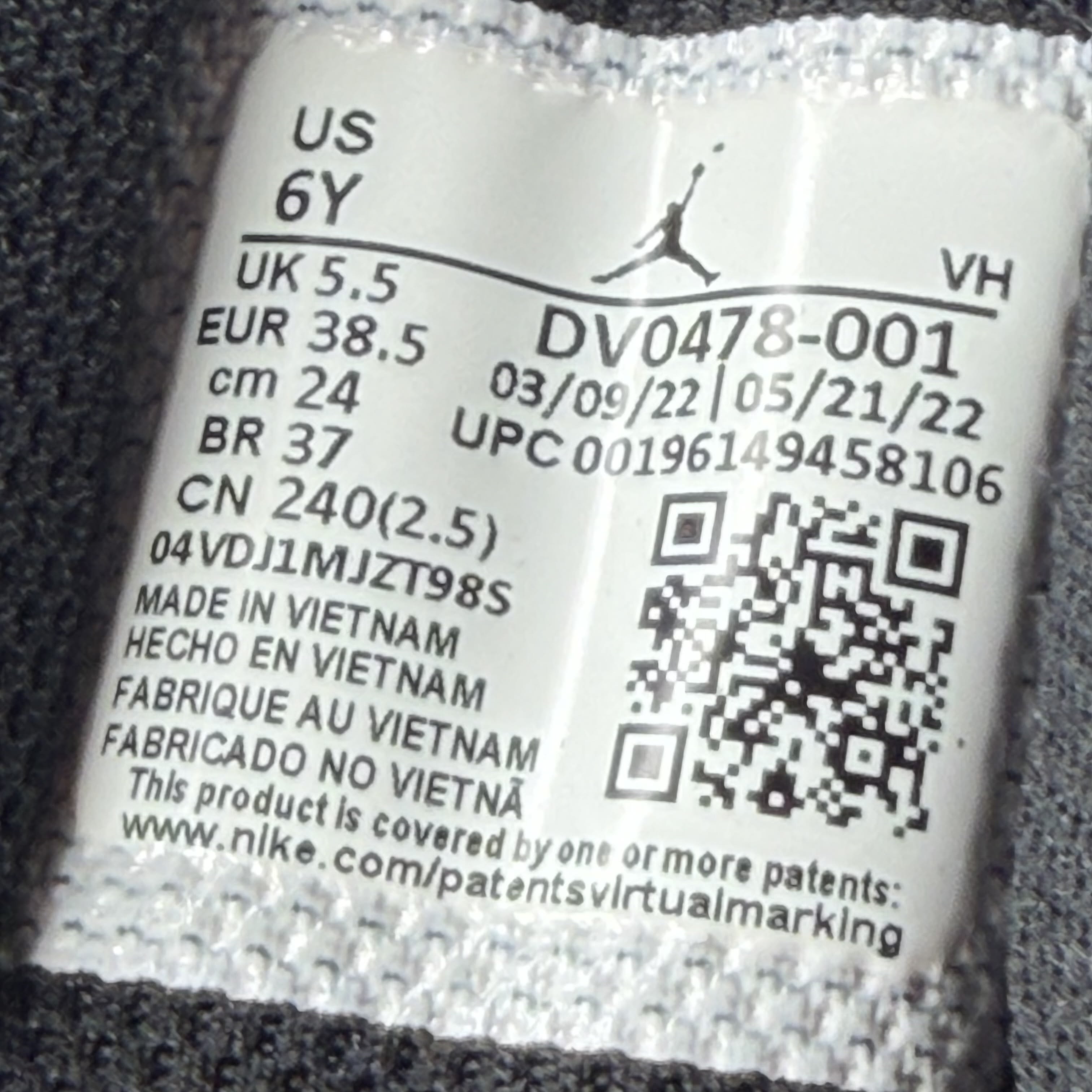 594833 Air Jordan 1 Low SE Craft GS 'Inside Out - Black'