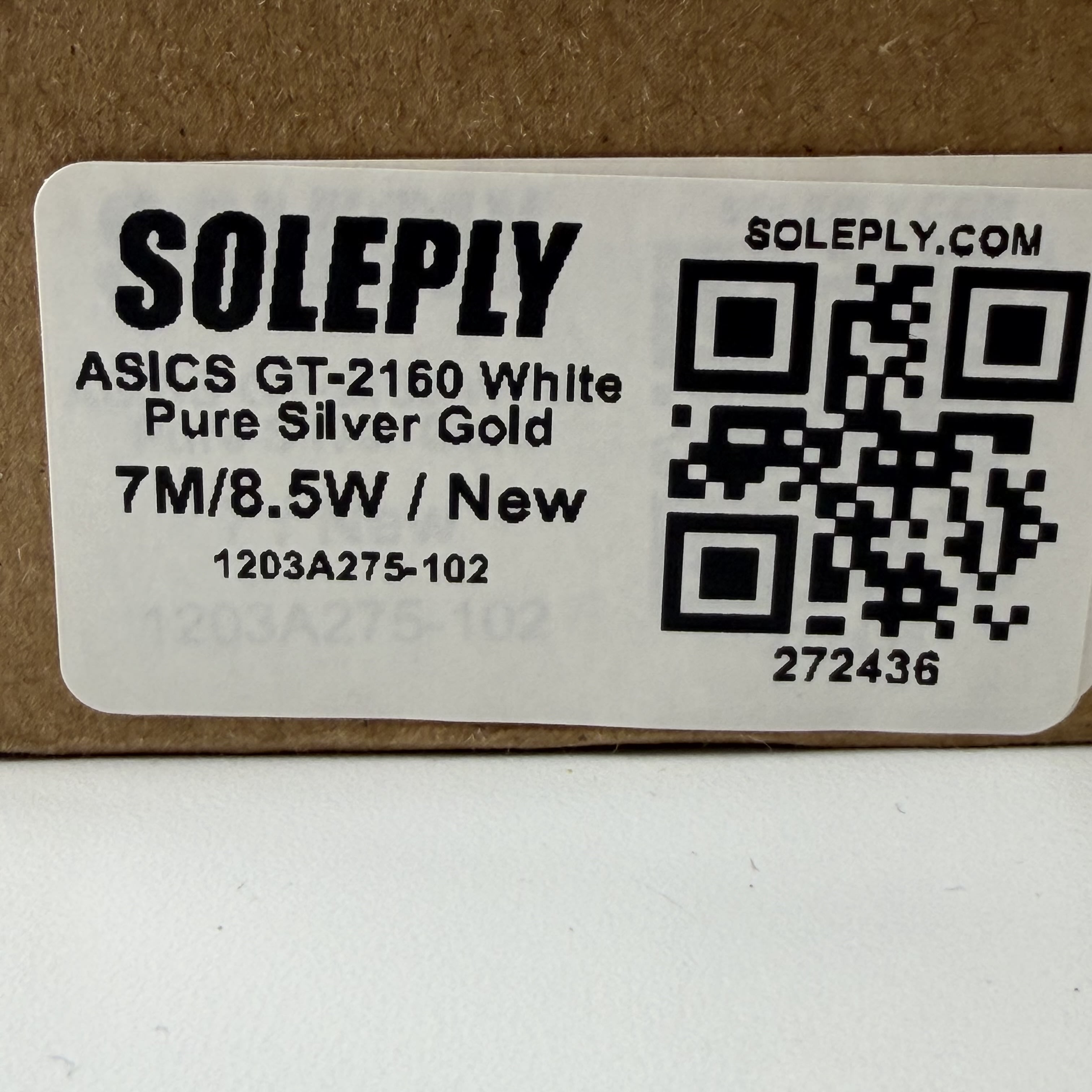 272436 ASICS GT-2160 White Pure Silver Gold