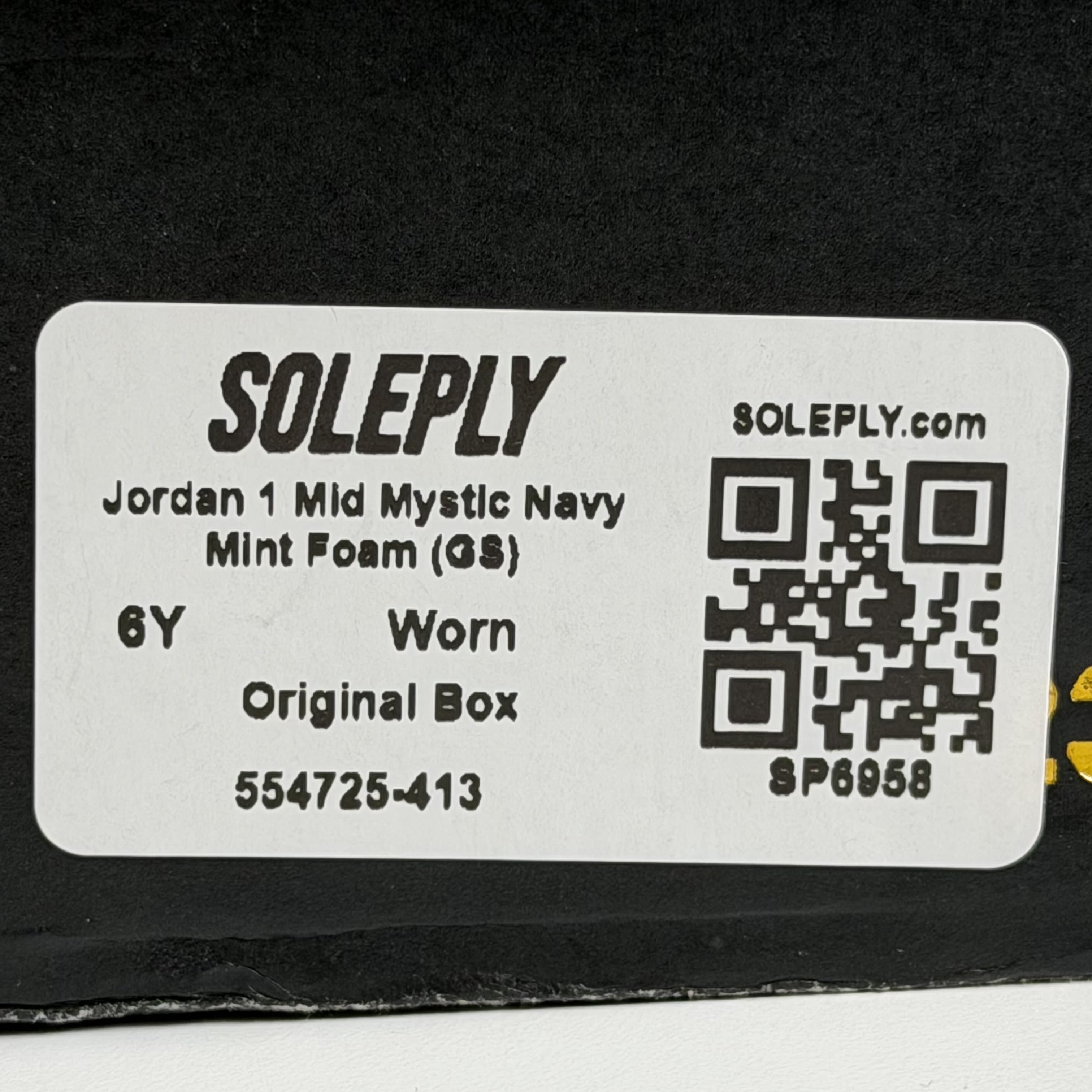 SP6958 Jordan 1 Mid Mystic Navy Mint Foam (GS)