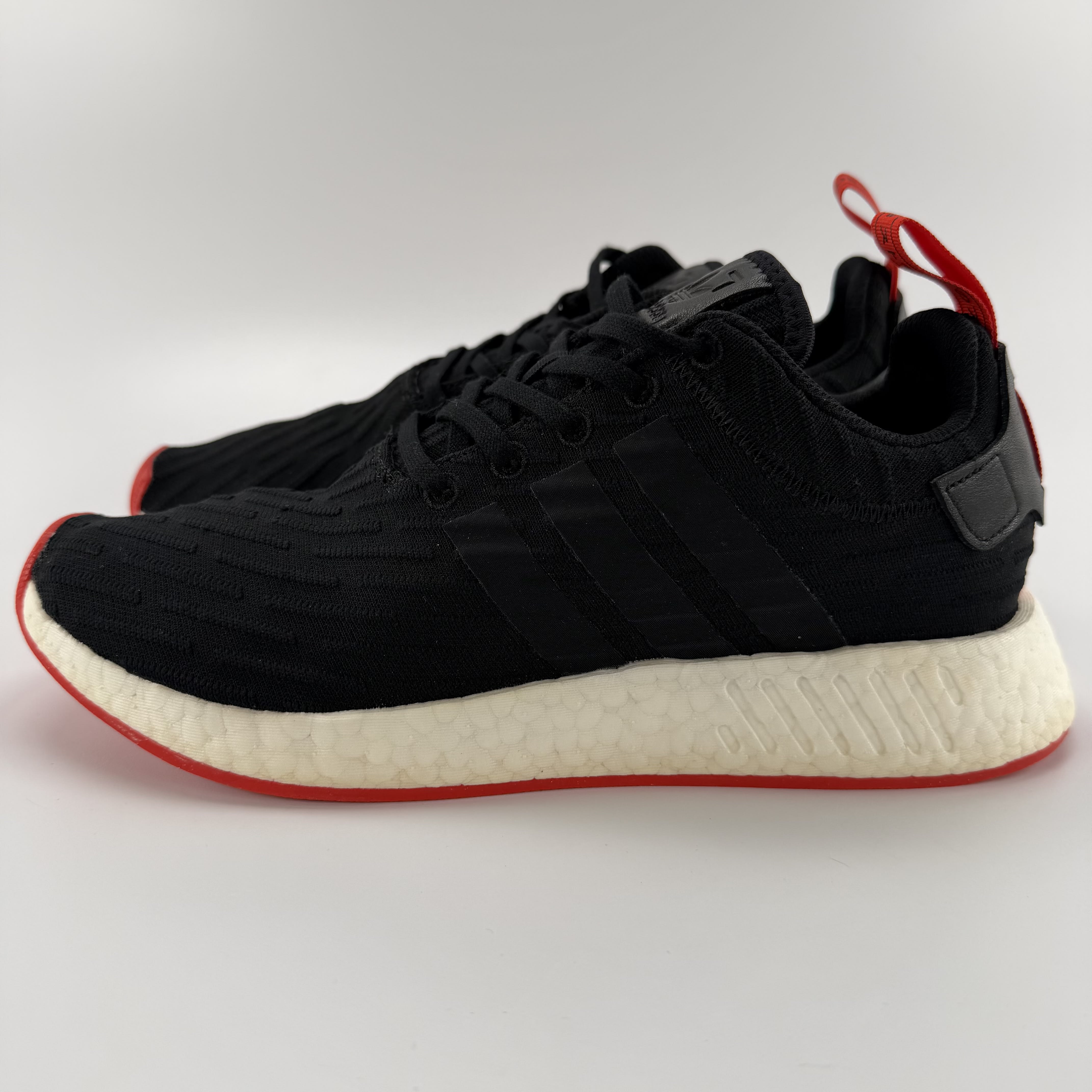 737199 adidas NMD R2 Core Black Red Two Toned