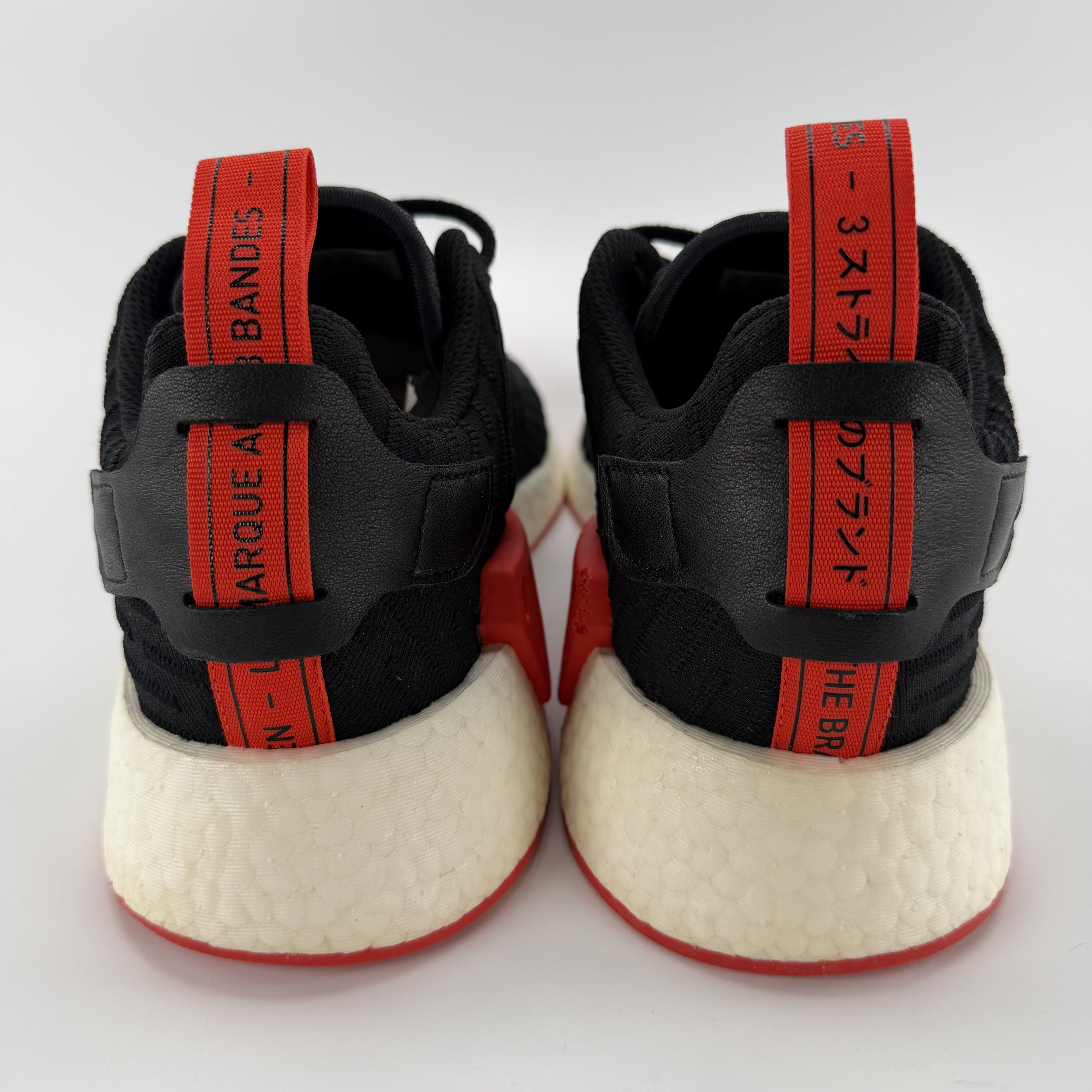 737199 adidas NMD R2 Core Black Red Two Toned