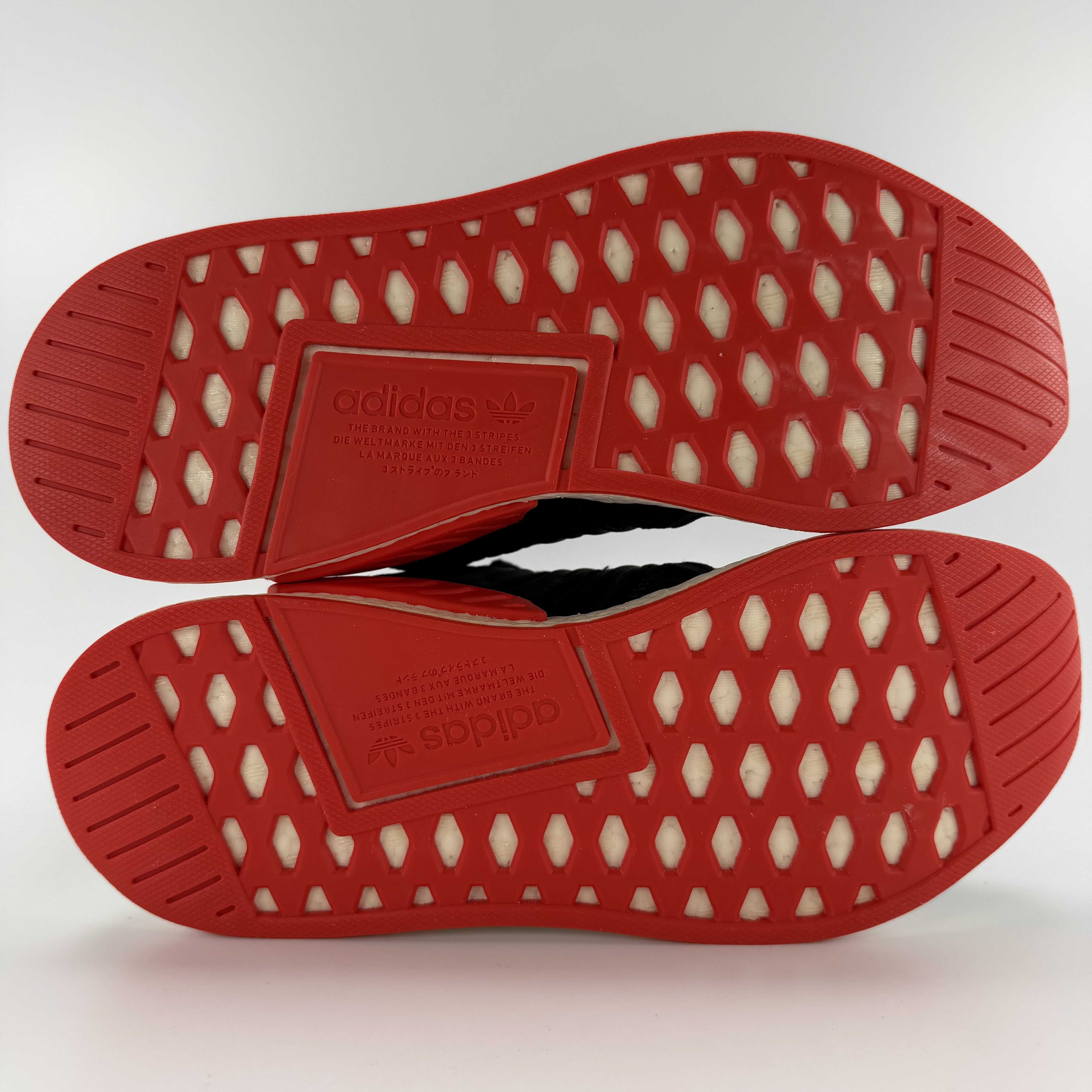 737199 adidas NMD R2 Core Black Red Two Toned