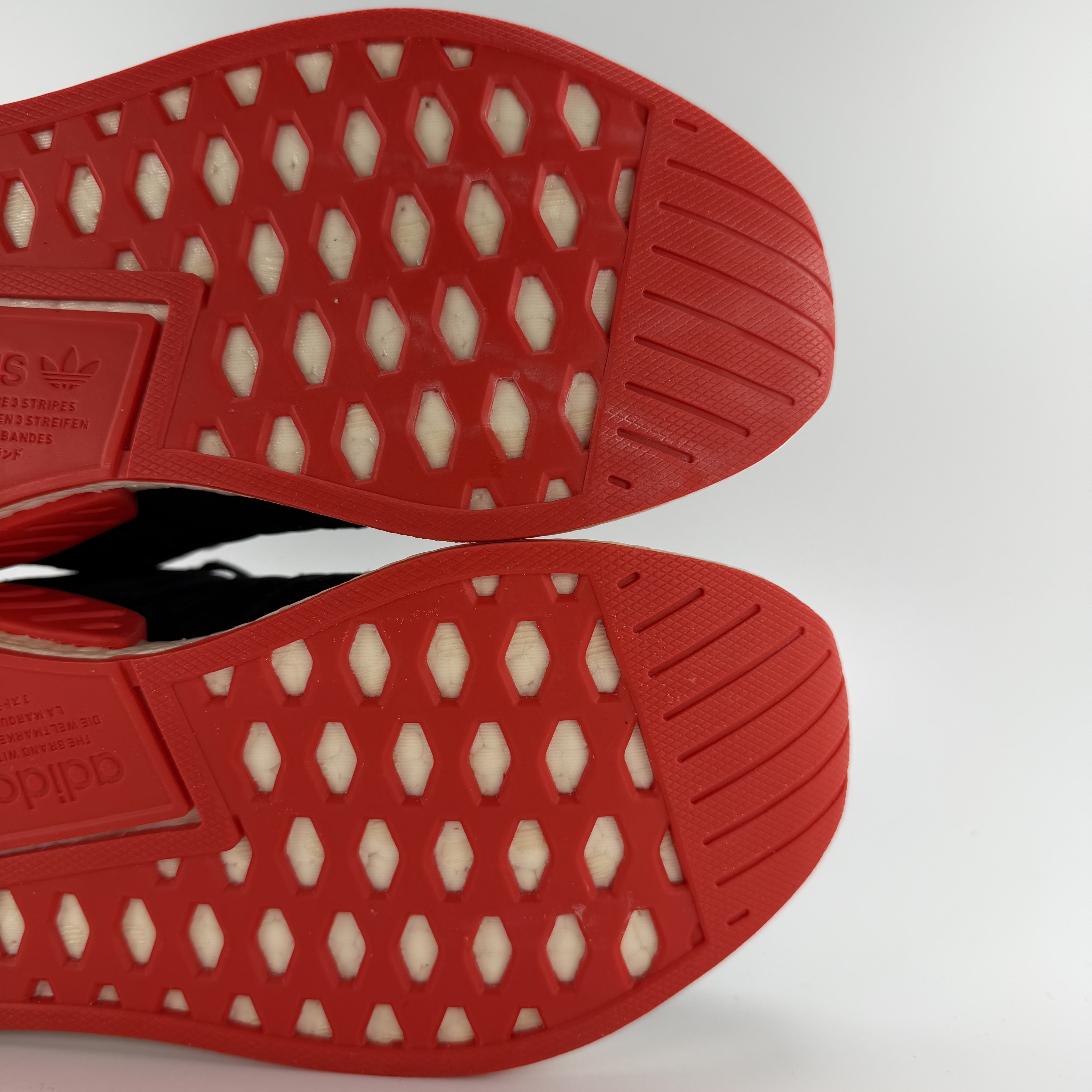 737199 adidas NMD R2 Core Black Red Two Toned