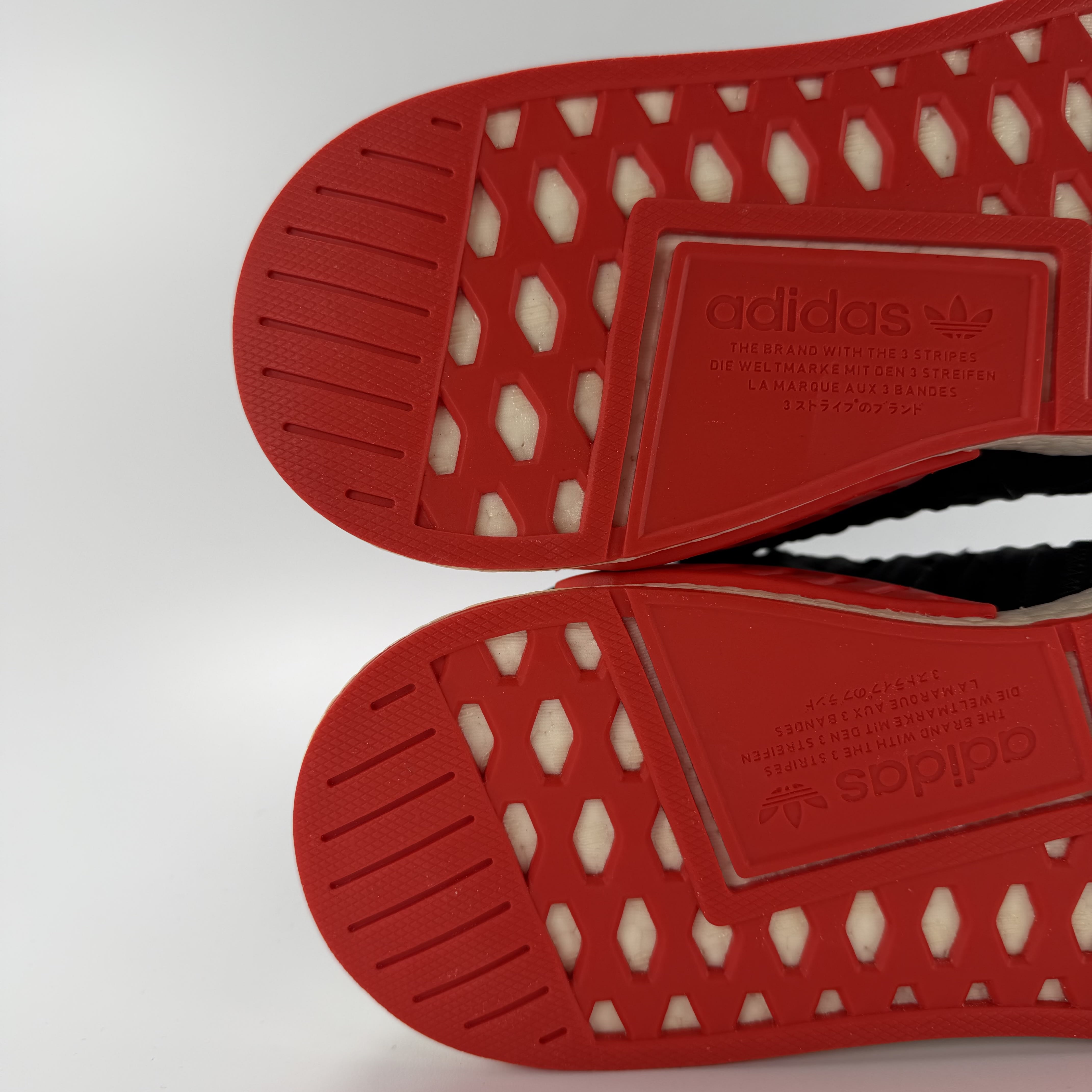 737199 adidas NMD R2 Core Black Red Two Toned