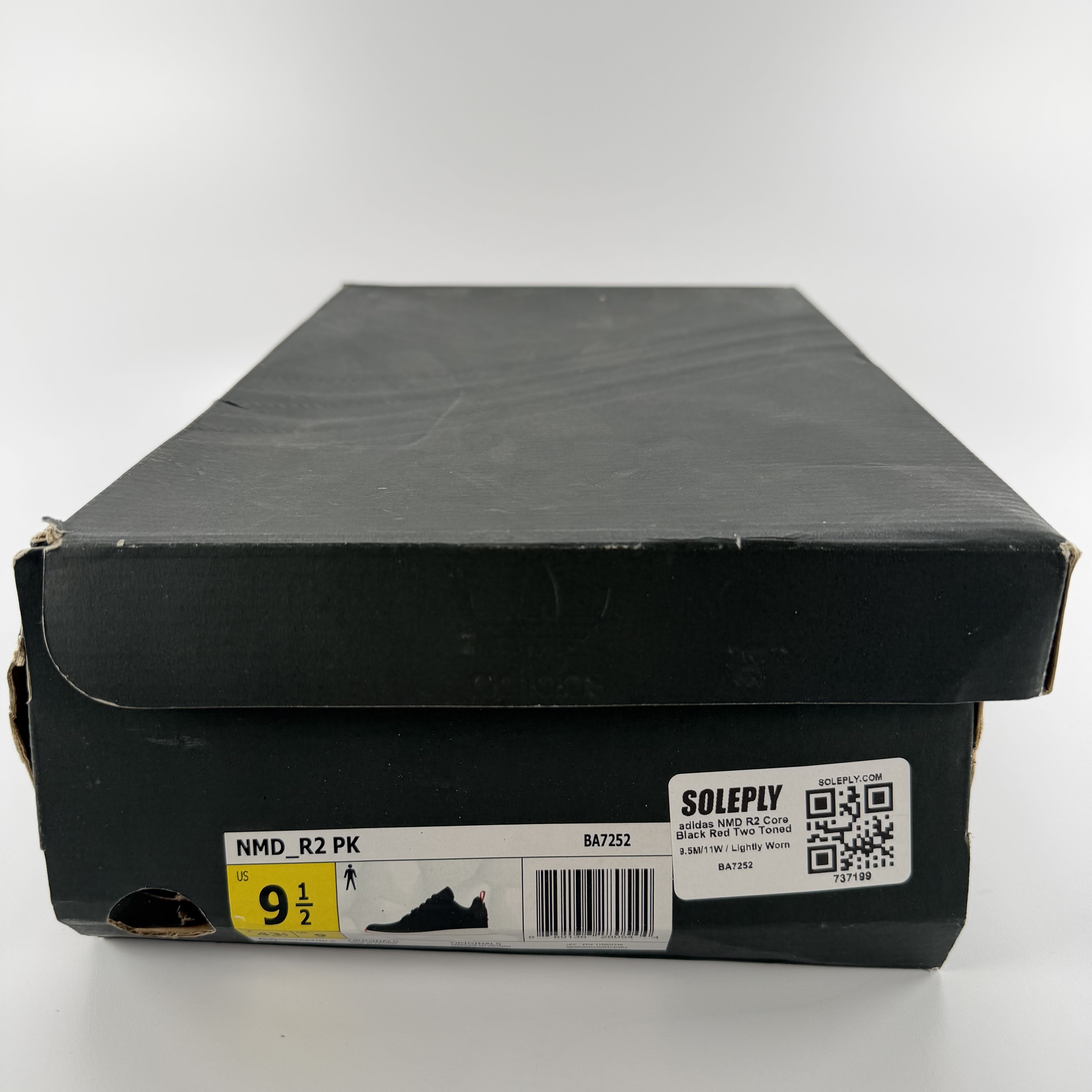 737199 adidas NMD R2 Core Black Red Two Toned