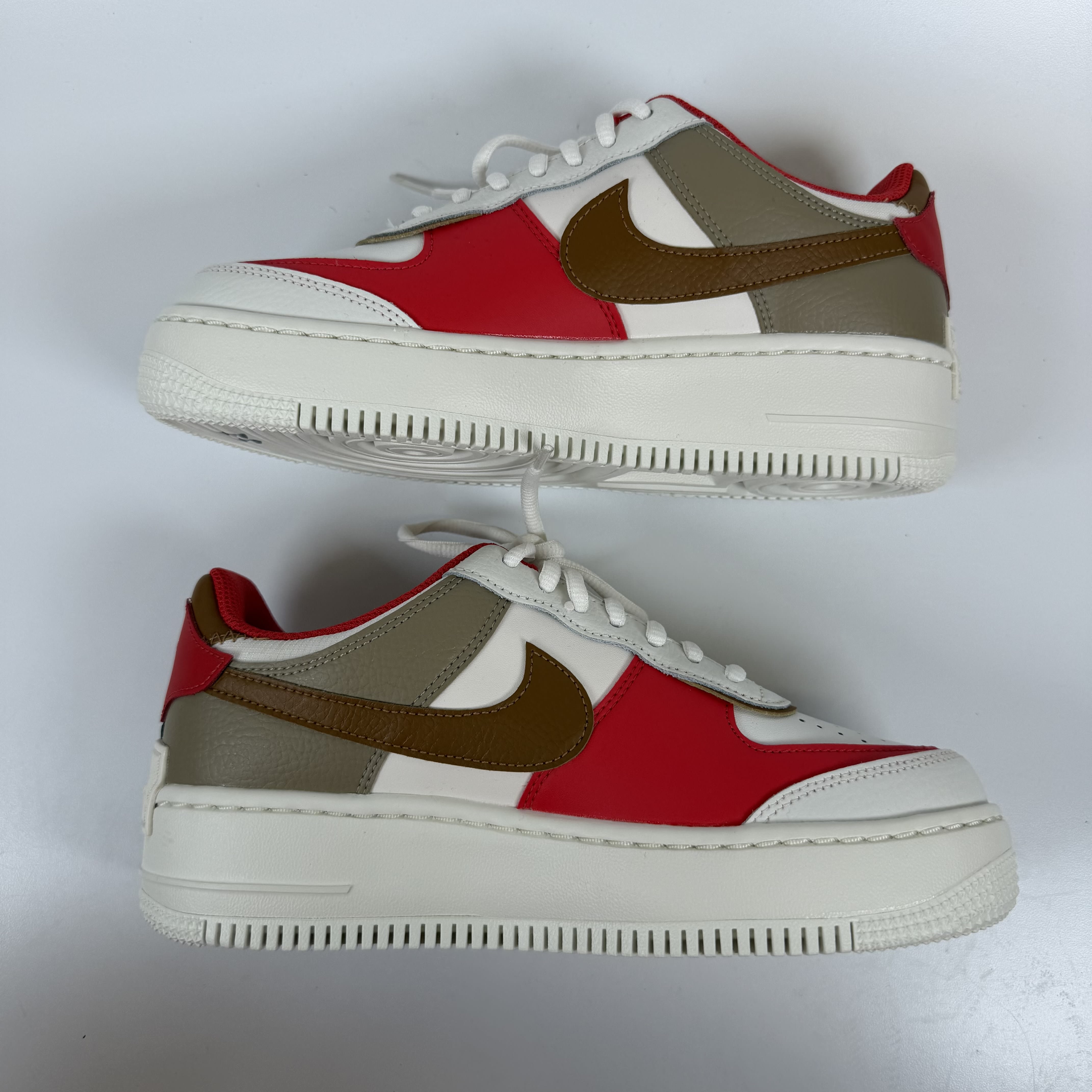 SP9553 Nike Air Force 1 Low Shadow Phantom Fire Red Khaki (Women's)