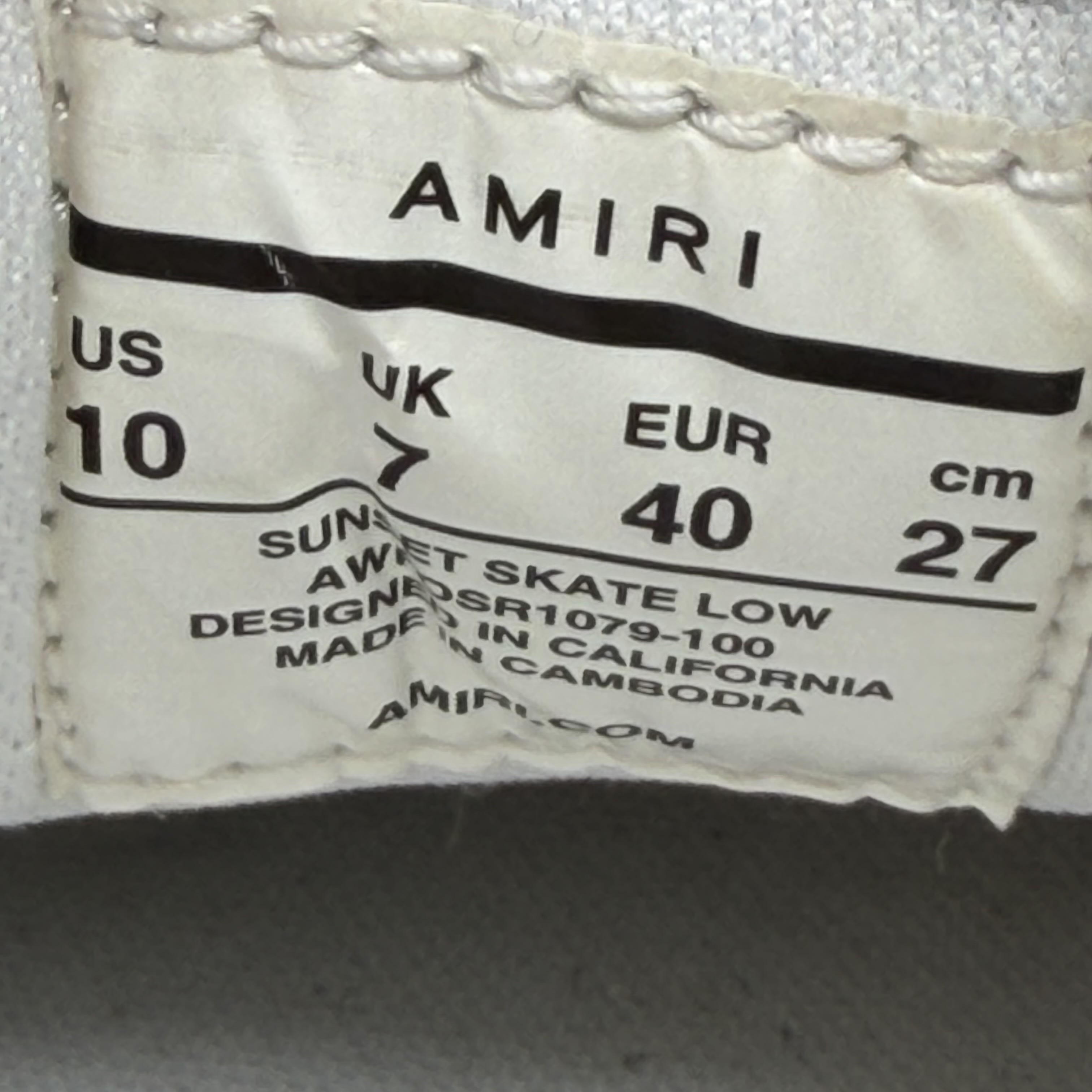 788725 AMIRI Sunset Skate Low Alabaster Birch