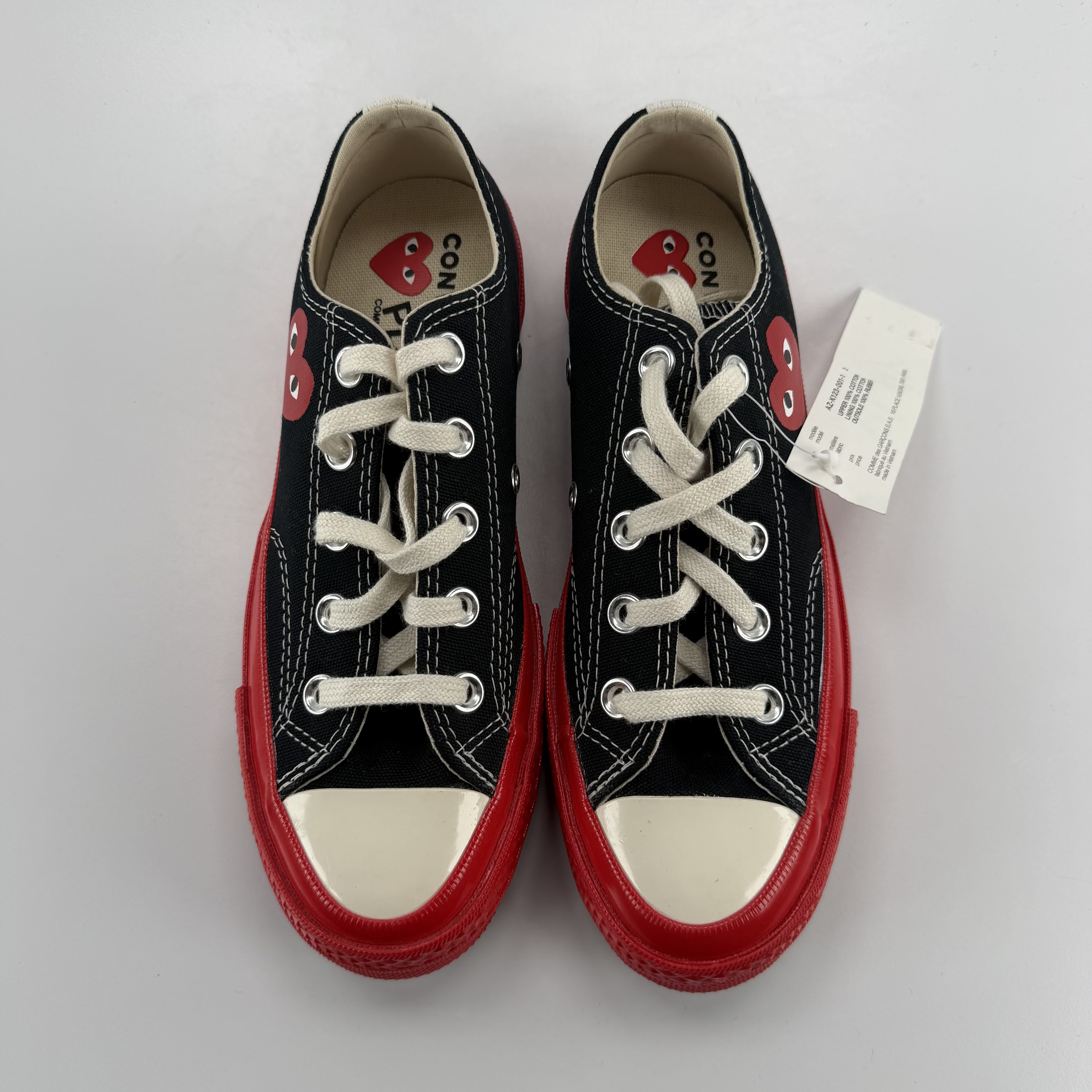 588834 Comme des Garcons PLAY Converse Chuck Taylor All Star 70 Ox Black Red Midsole