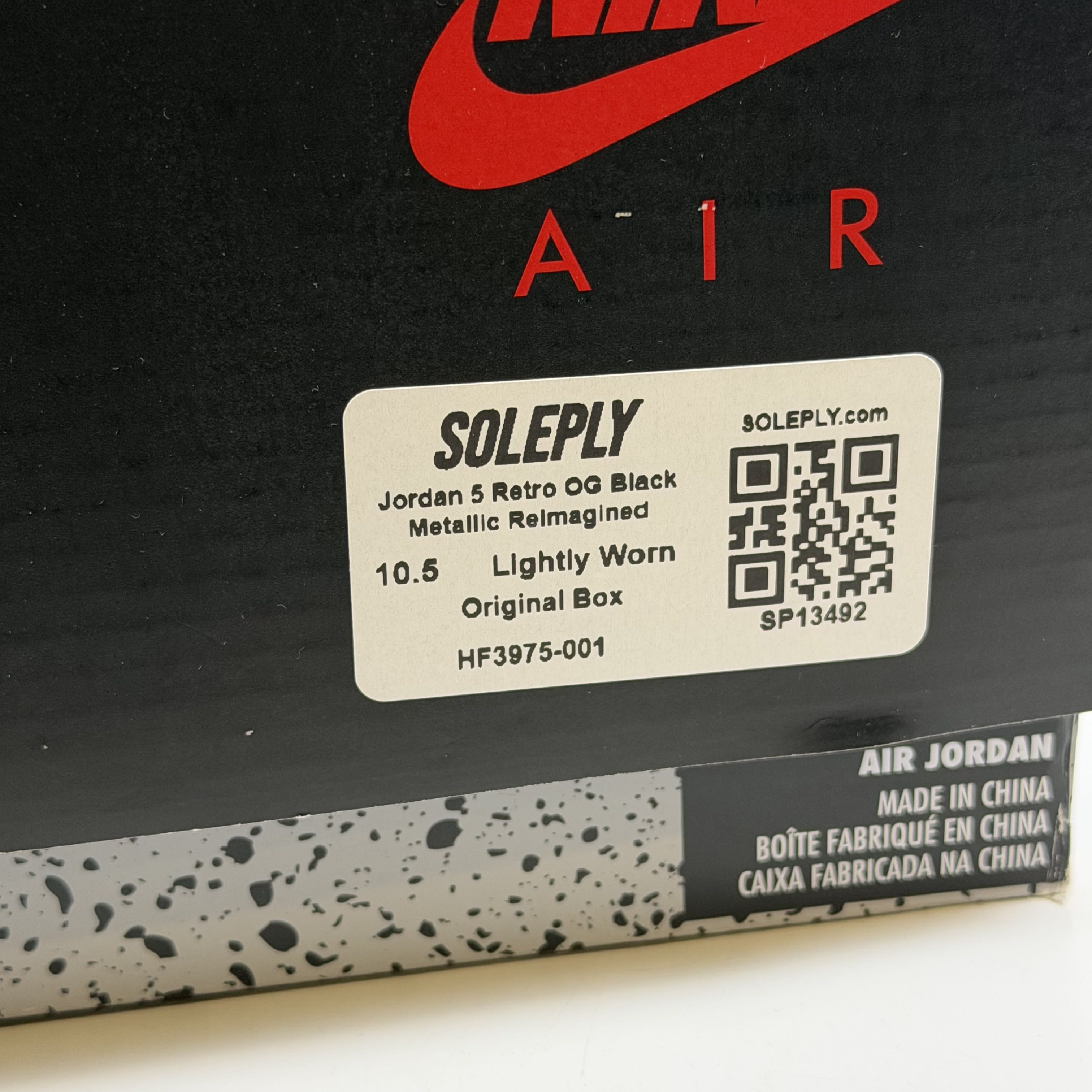 SP13492 Jordan 5 Retro OG Black Metallic Reimagined