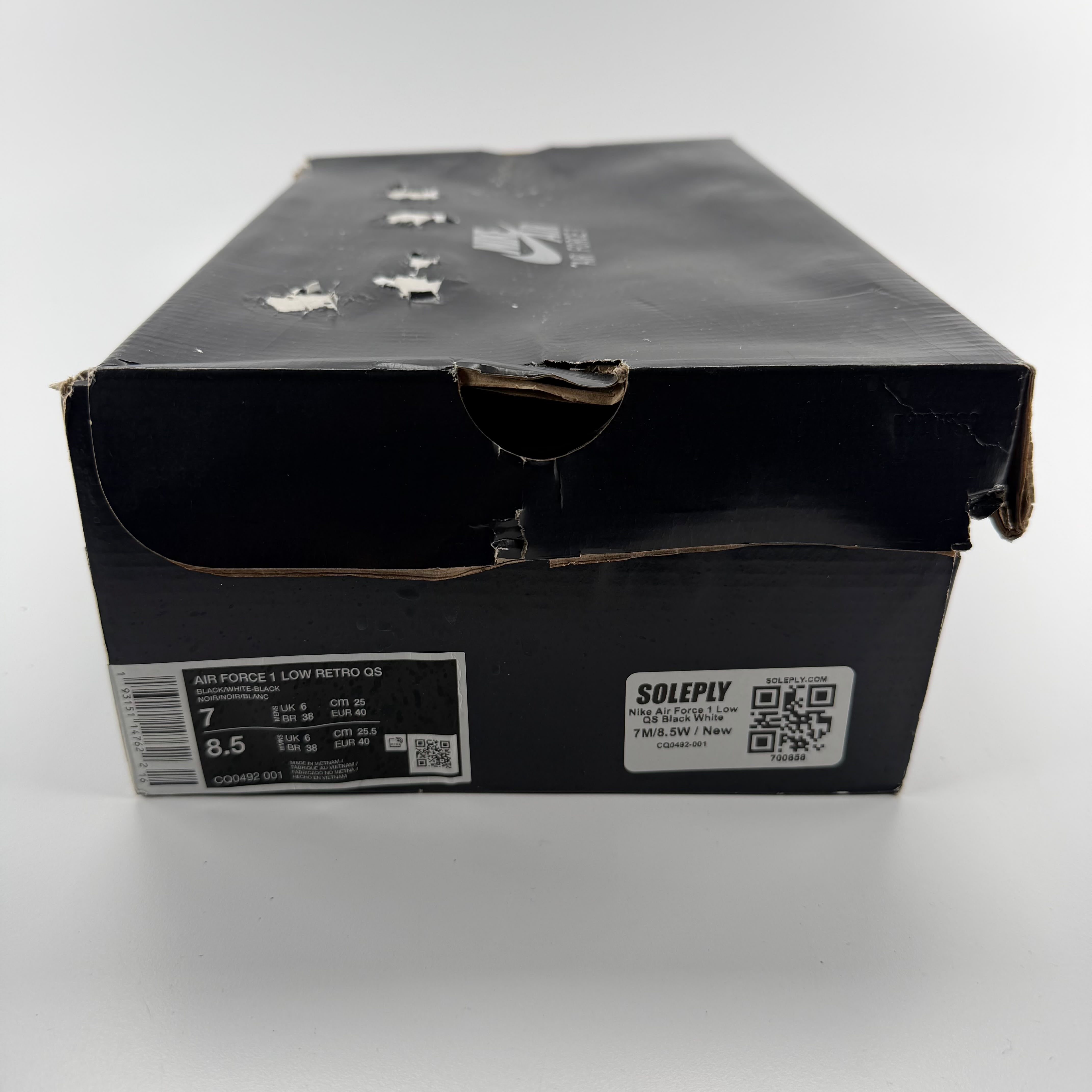 700858 Nike Air Force 1 Low QS Black White