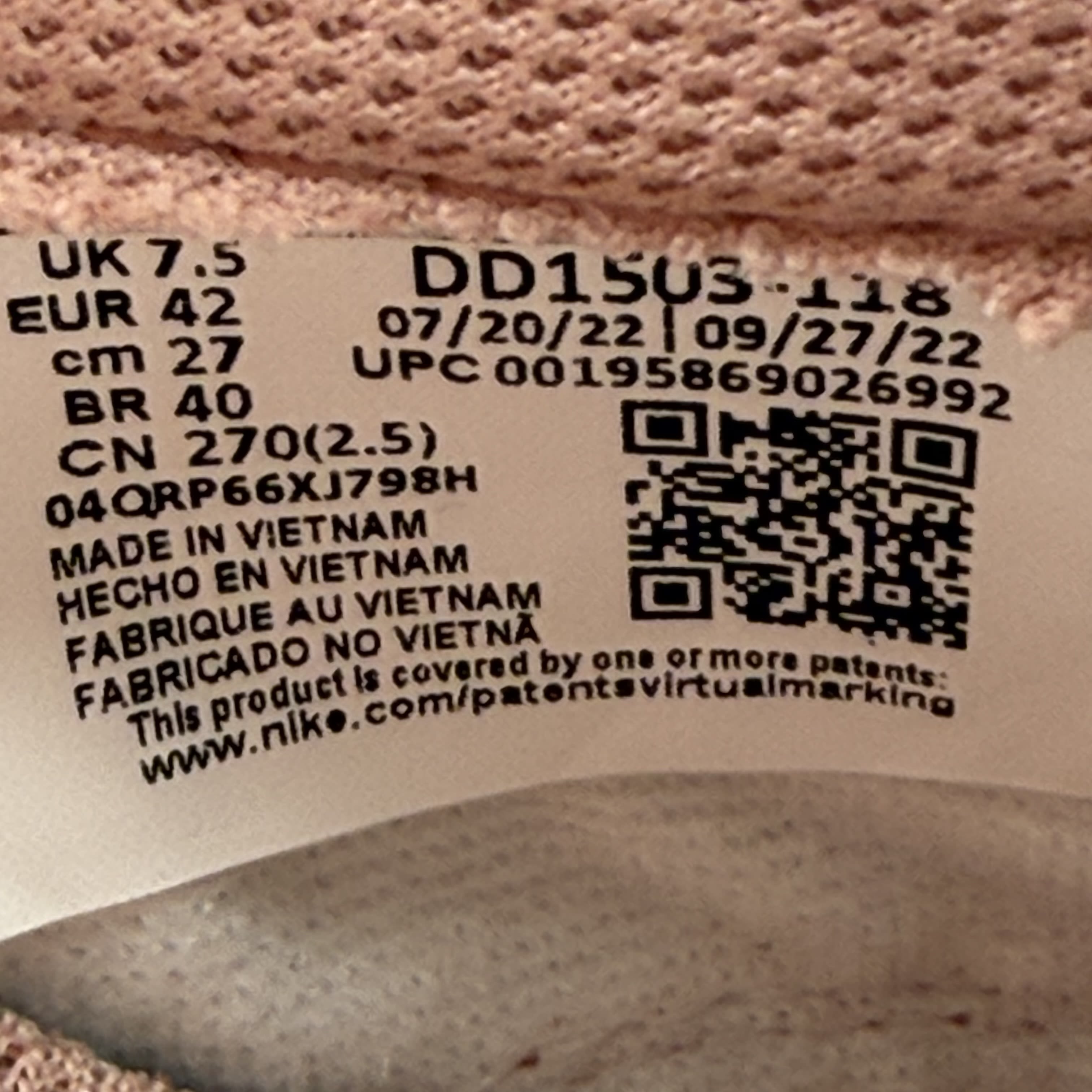 SP1476 Nike Dunk Low Rose Whisper (Women's)