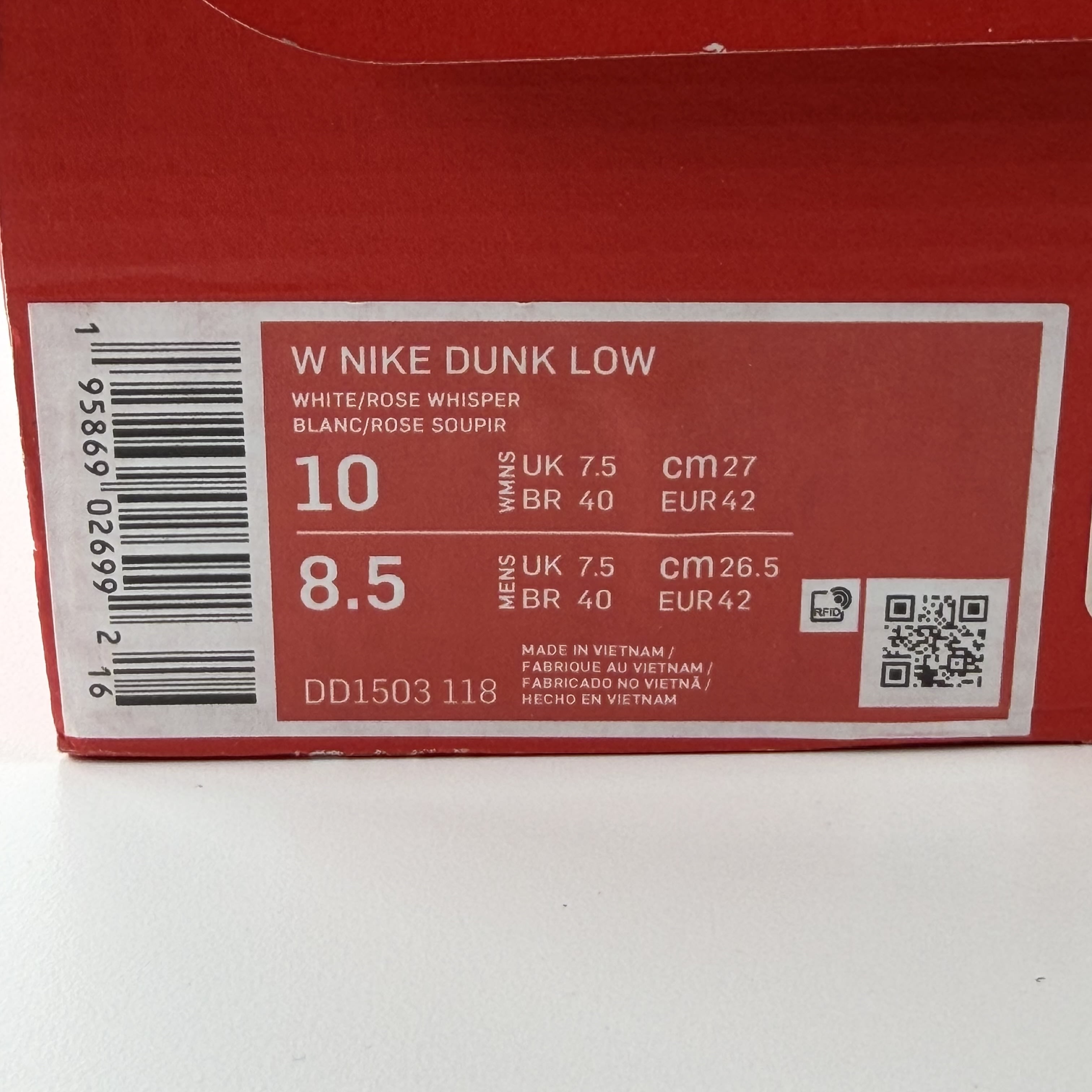 SP1476 Nike Dunk Low Rose Whisper (Women's)