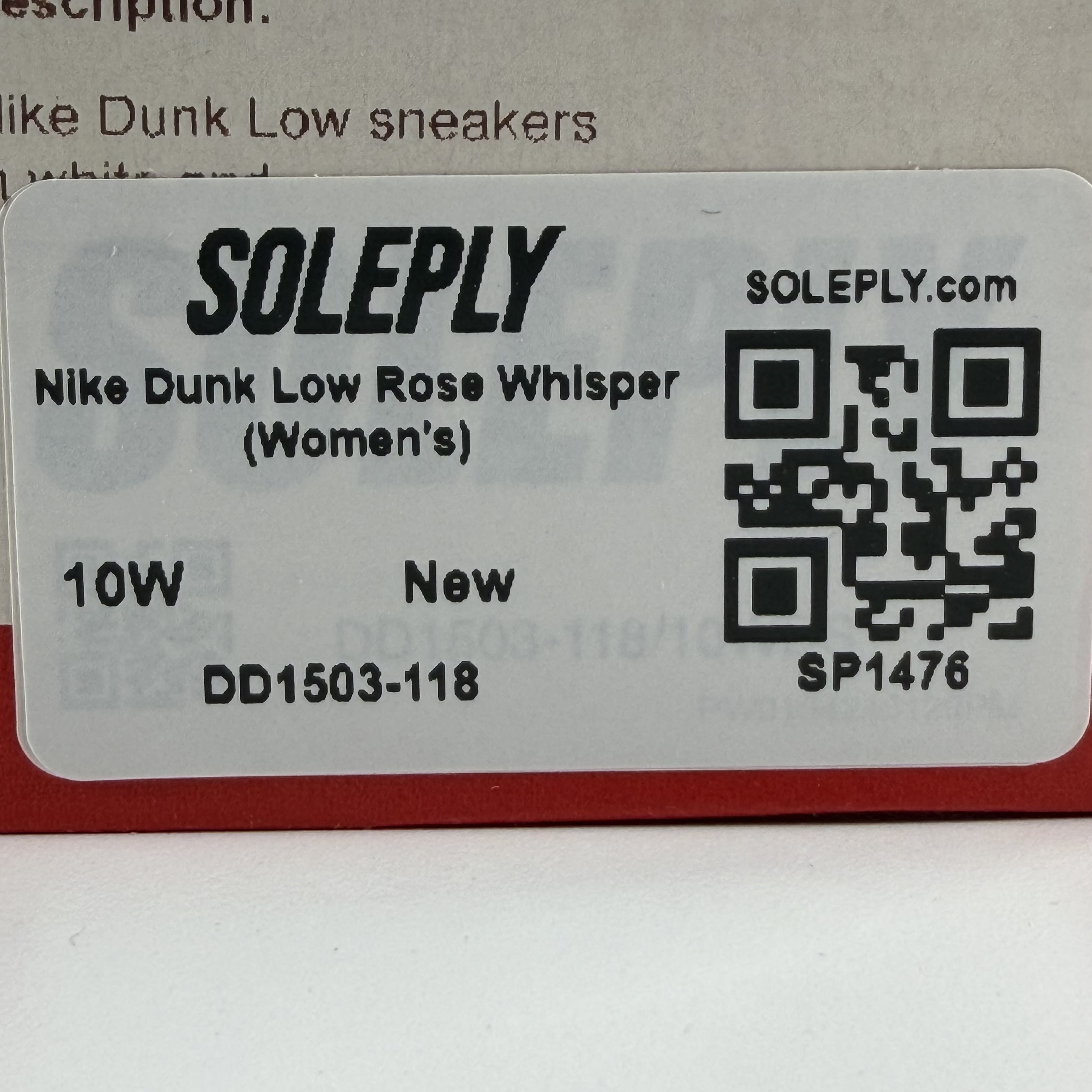 SP1476 Nike Dunk Low Rose Whisper (Women's)