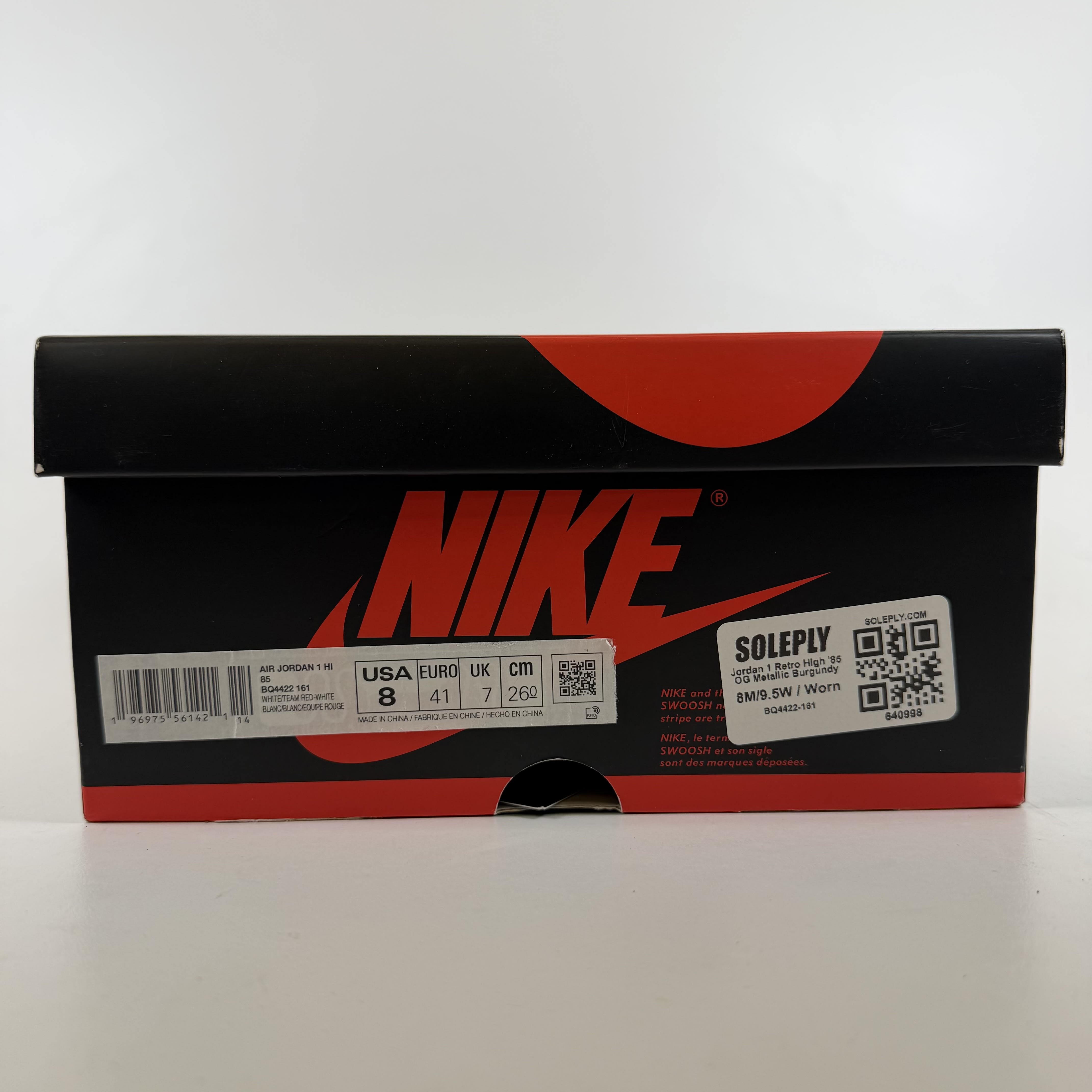 640998 Jordan 1 Retro High '85 OG Metallic Burgundy