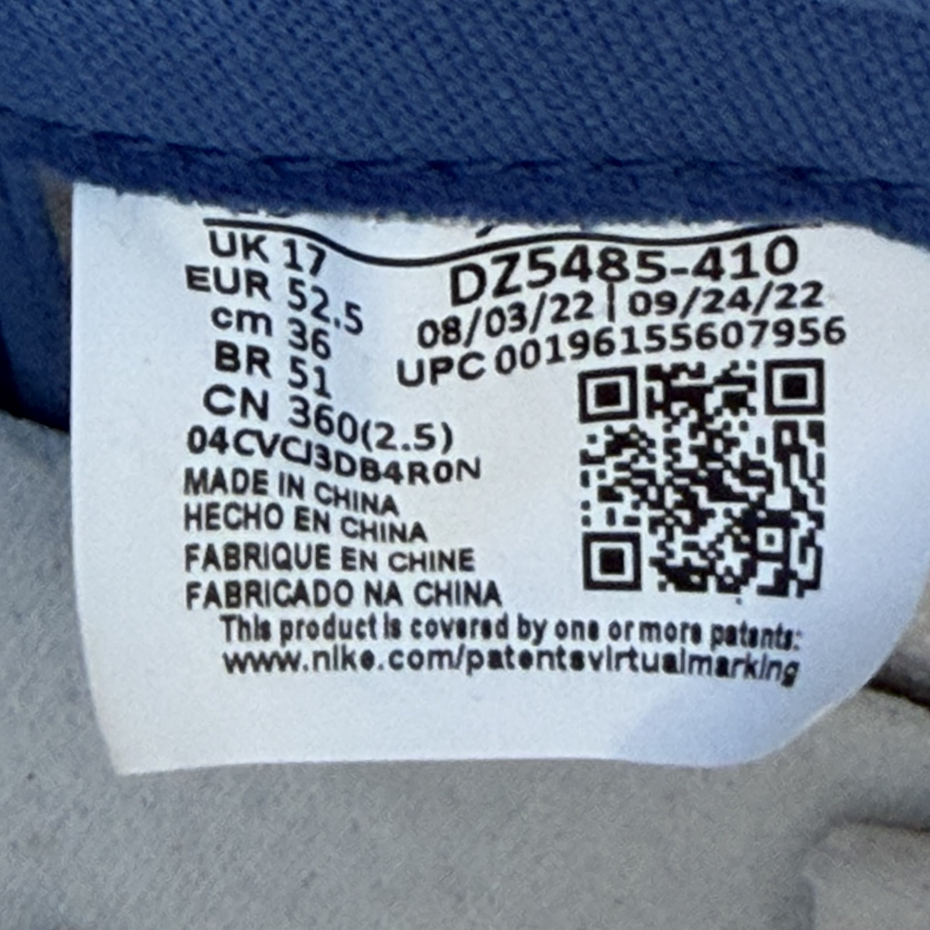 765440 Jordan 1 Retro High OG True Blue