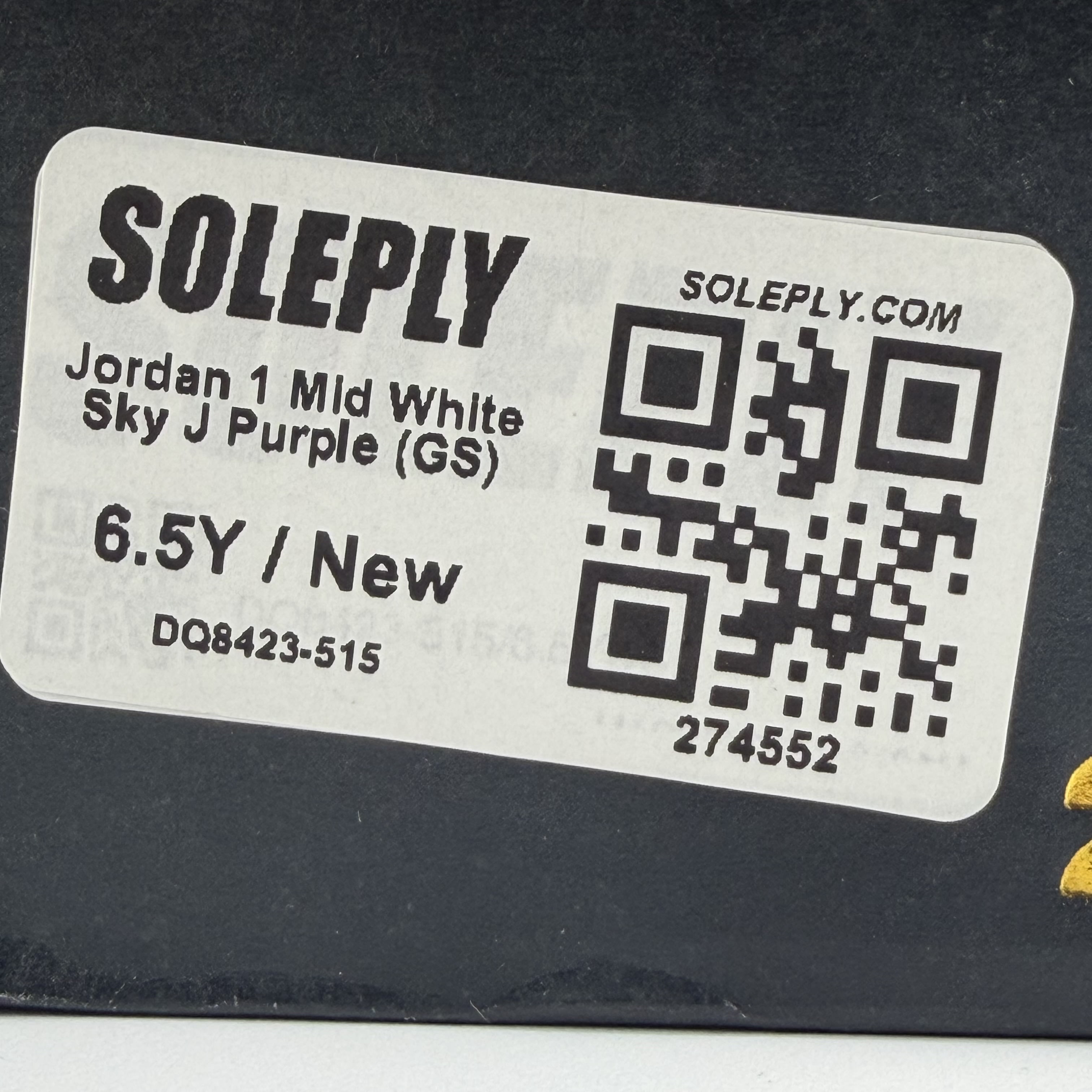 274552 Jordan 1 Mid White Sky J Purple (GS)