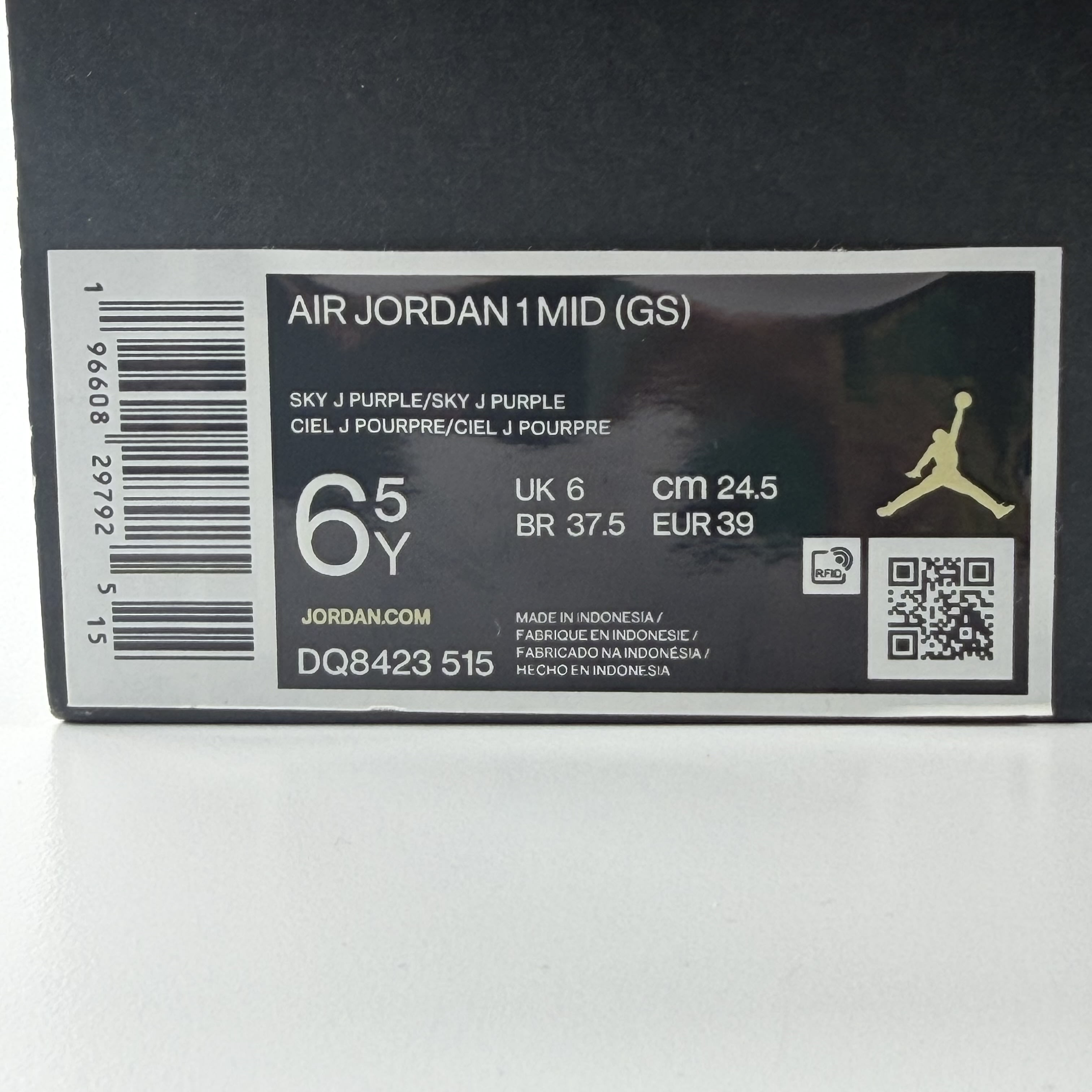 274552 Jordan 1 Mid White Sky J Purple (GS)
