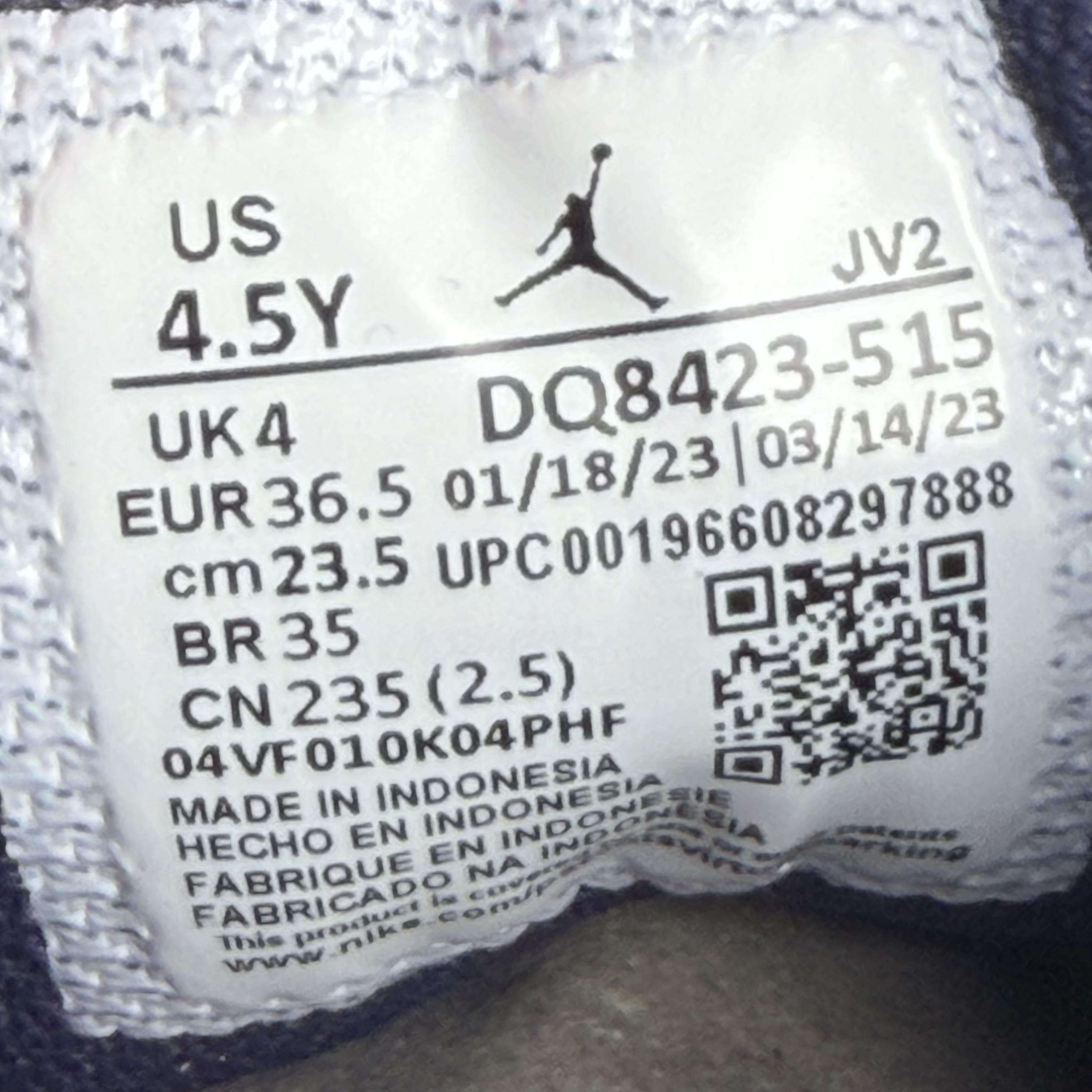 330412 Jordan 1 Mid White Sky J Purple (GS)