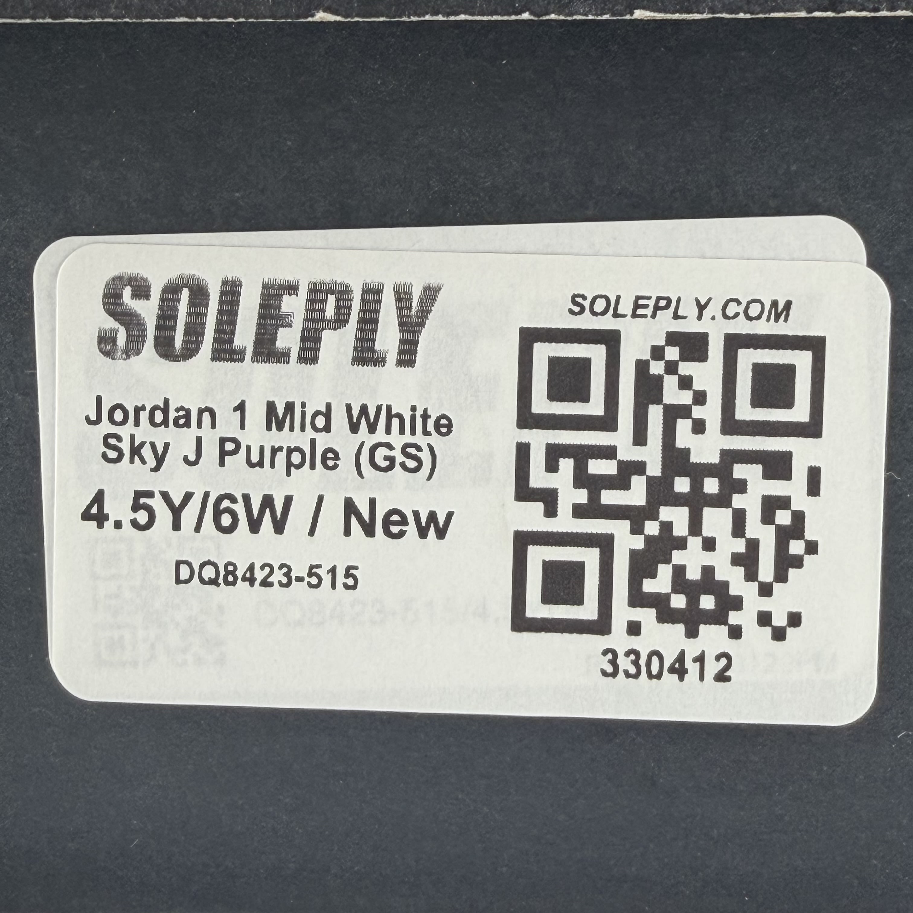 330412 Jordan 1 Mid White Sky J Purple (GS)