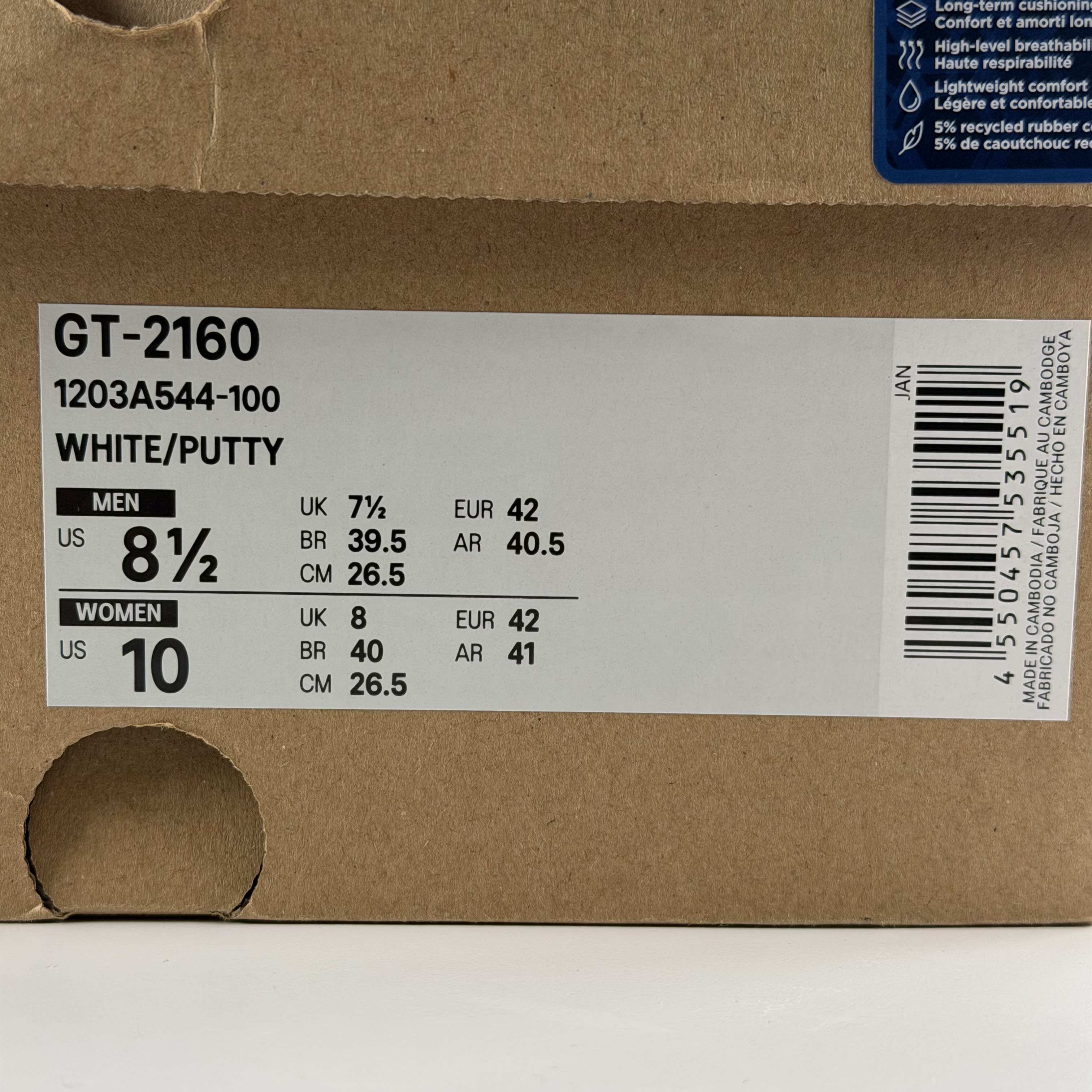265794 ASICS GT-2160 White Putty