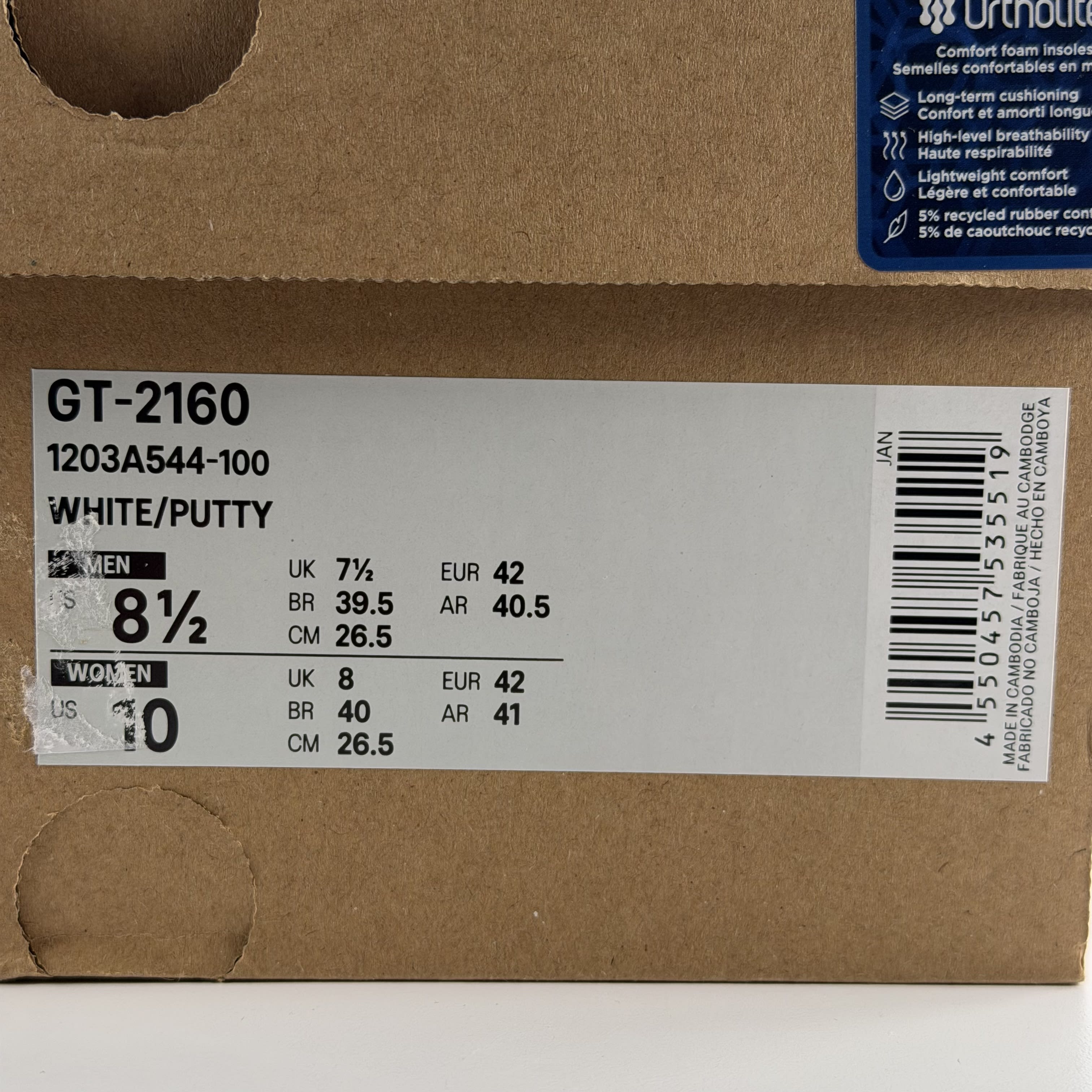 265788 ASICS GT-2160 White Putty