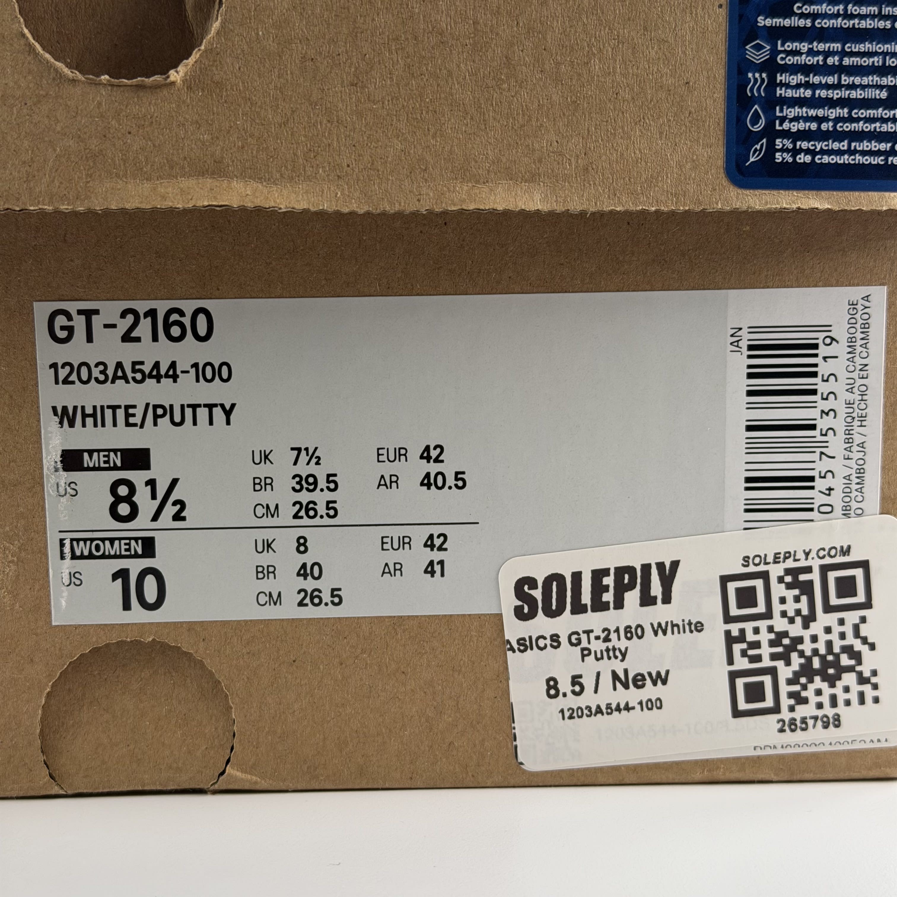 265798 ASICS GT-2160 White Putty