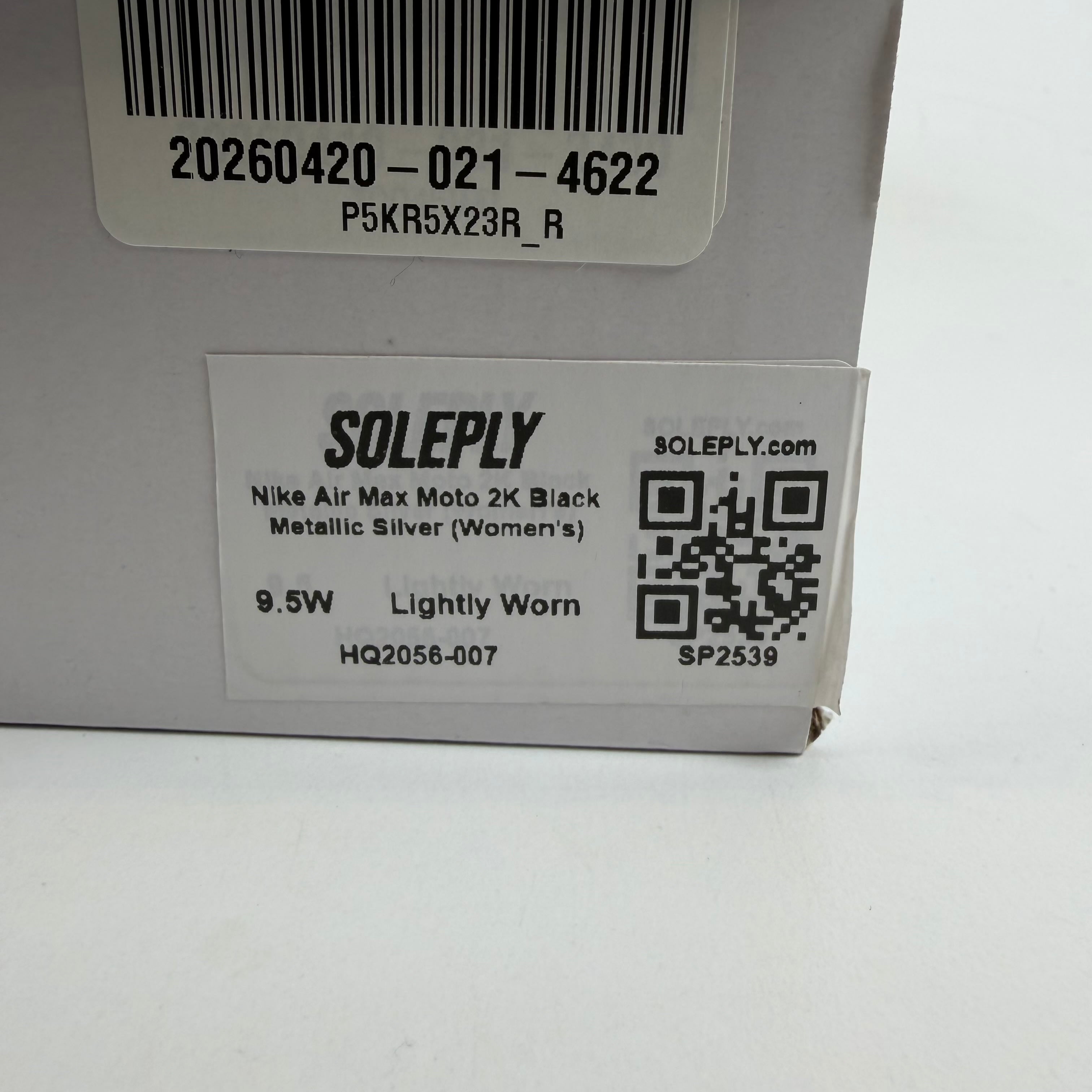 SP2539 Nike Air Max Moto 2K Black Metallic Silver (Women's)