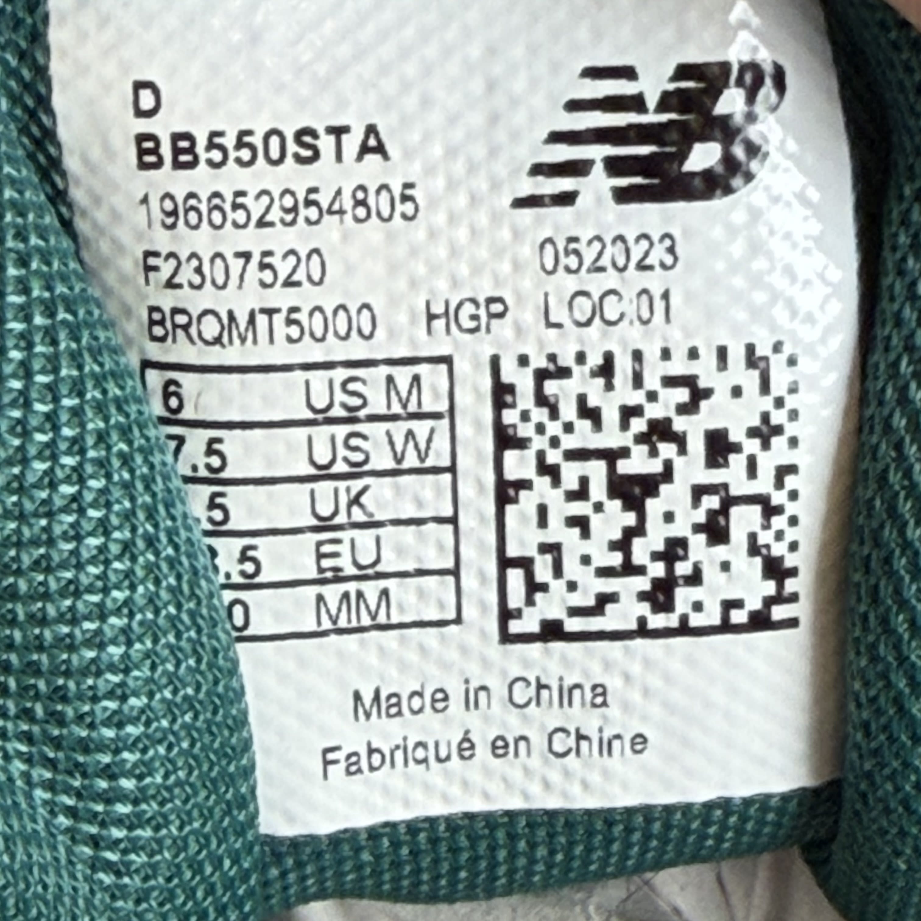 SP3700 New Balance 550 Vintage Teal