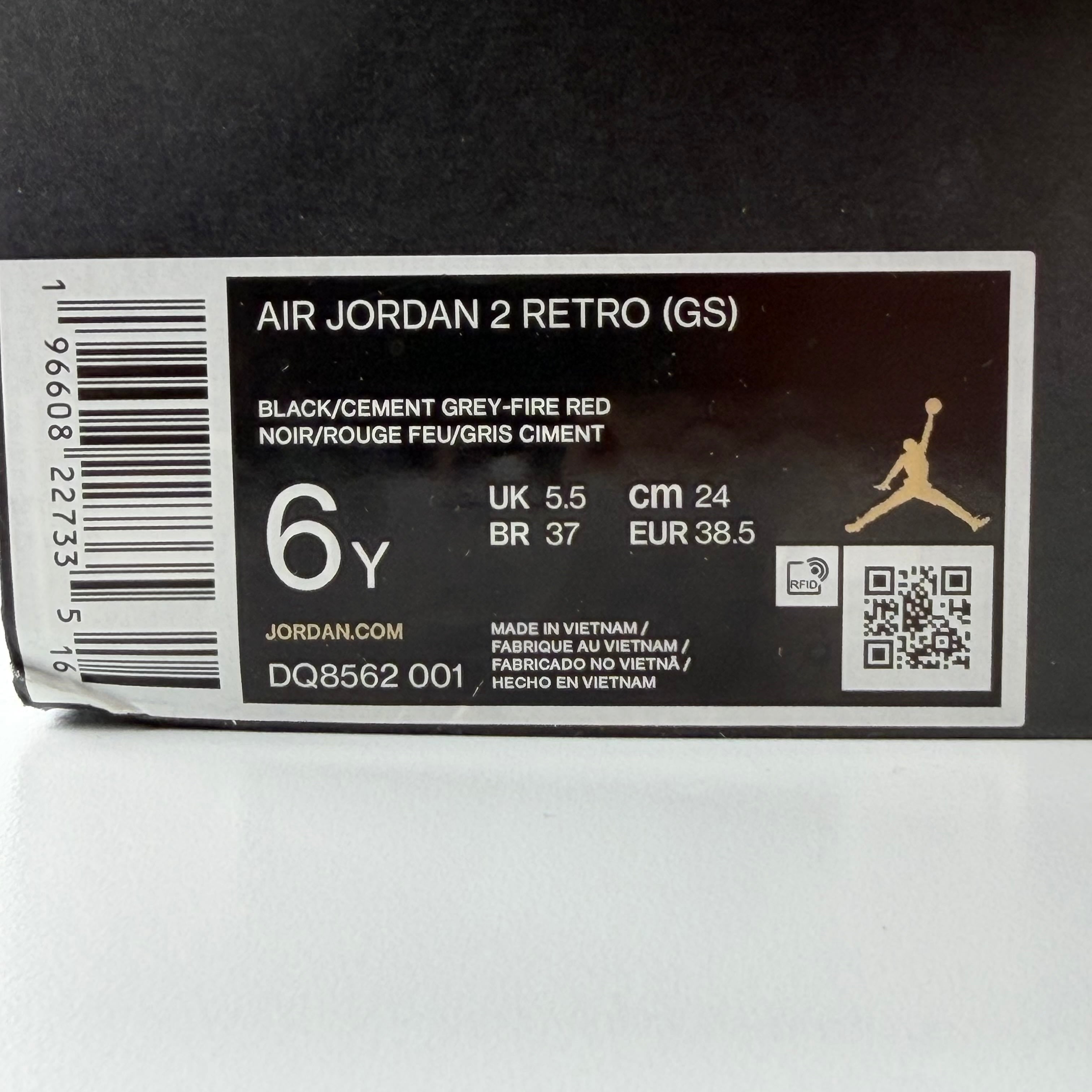 624140 Jordan 2 Retro Black Cement (GS)