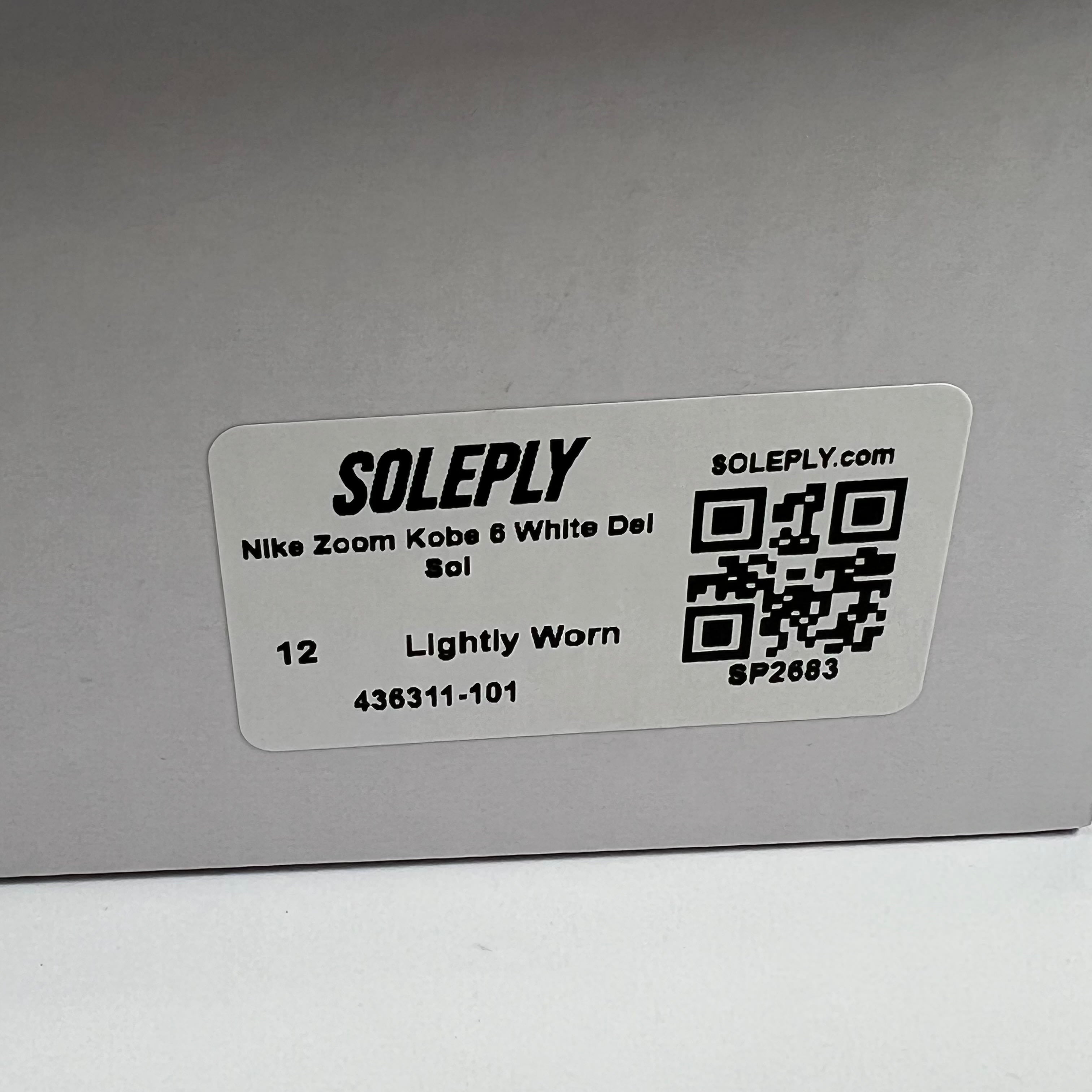SP2683 Nike Zoom Kobe 6 White Del Sol