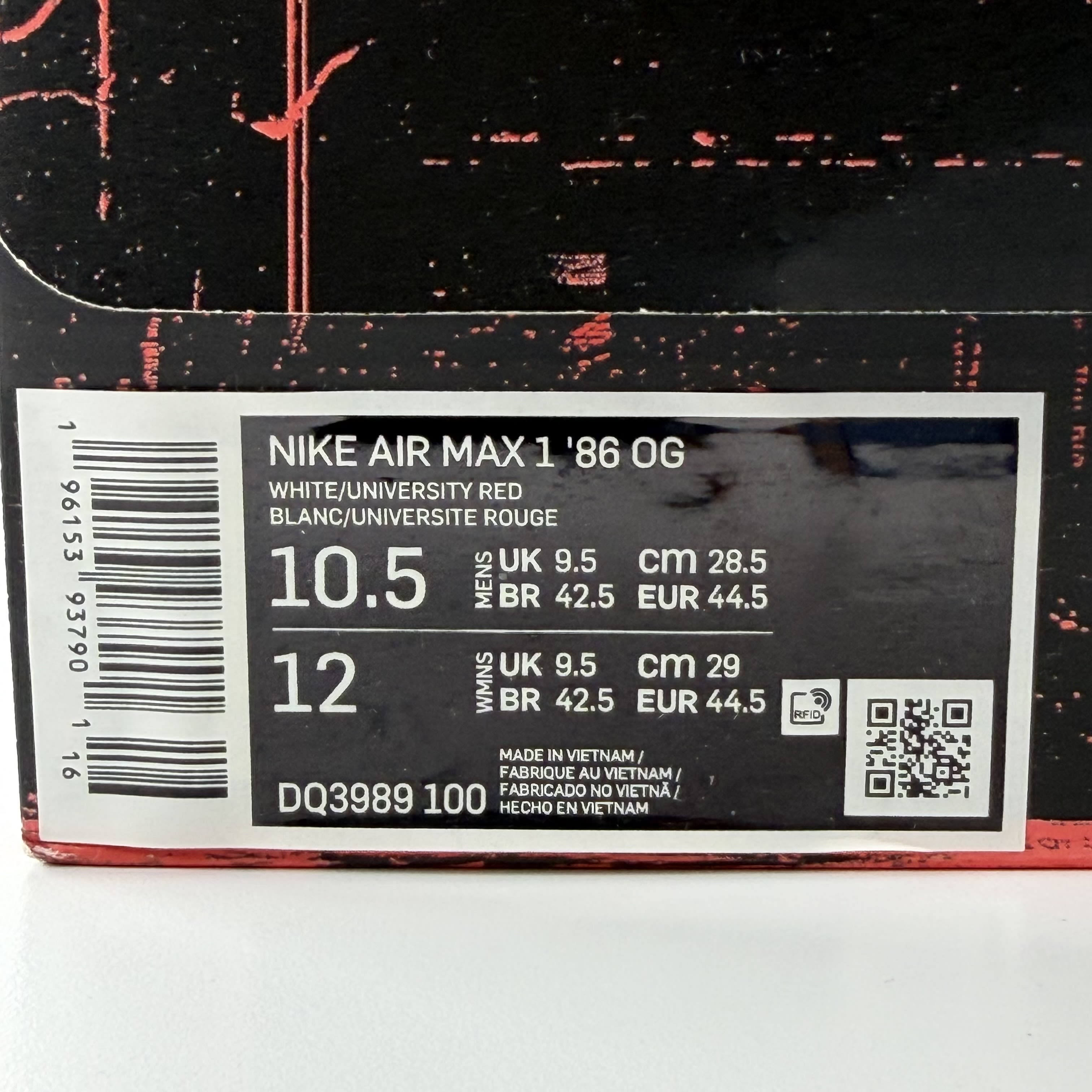 817200 Nike Air Max 1 '86 OG Big Bubble Sport Red